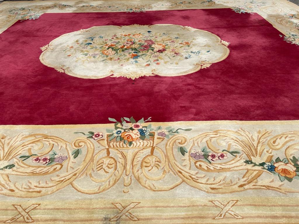Bobyrug's Extra Large Size Savonnerie Design Design Hand Tufted Carpet (tapis tufté à la main) en vente 6