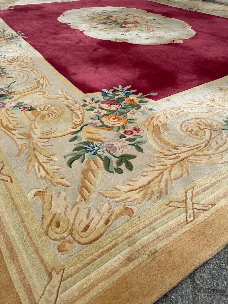 Bobyrug's Extra Large Size Savonnerie Design Design Hand Tufted Carpet (tapis tufté à la main) en vente 9