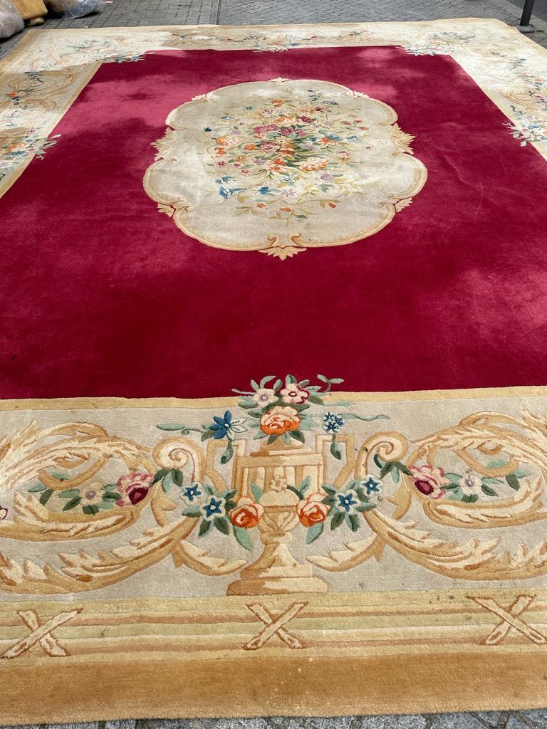 Bobyrug's Extra Large Size Savonnerie Design Design Hand Tufted Carpet (tapis tufté à la main) en vente 11