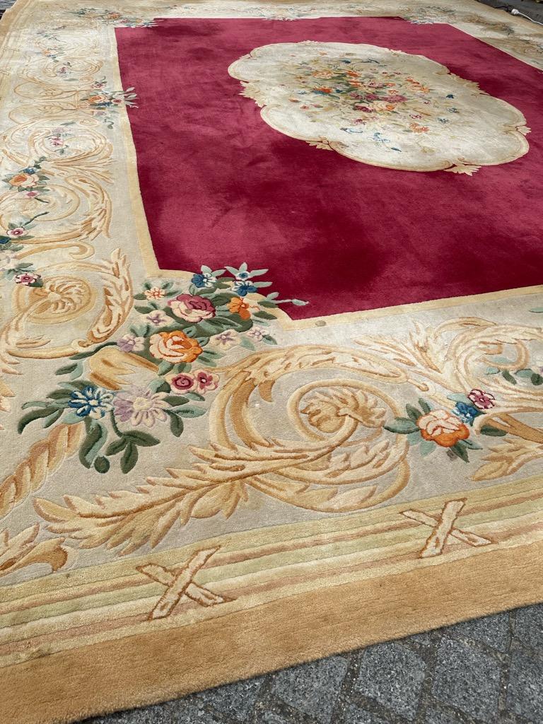 Bobyrug's Extra Large Size Savonnerie Design Design Hand Tufted Carpet (tapis tufté à la main) en vente 1