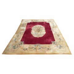 Vintage Bobyrug’s Extra Large Size Savonnerie Design Hand Tufted Carpet