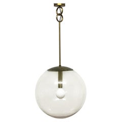 Extra Large Smoke Glass Globe Pendant attr. to Sciloari, ca. 1960s.