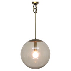 Extra Large Smoke Glass Globe Pendant attr. to Sciloari, ca. 1960s.