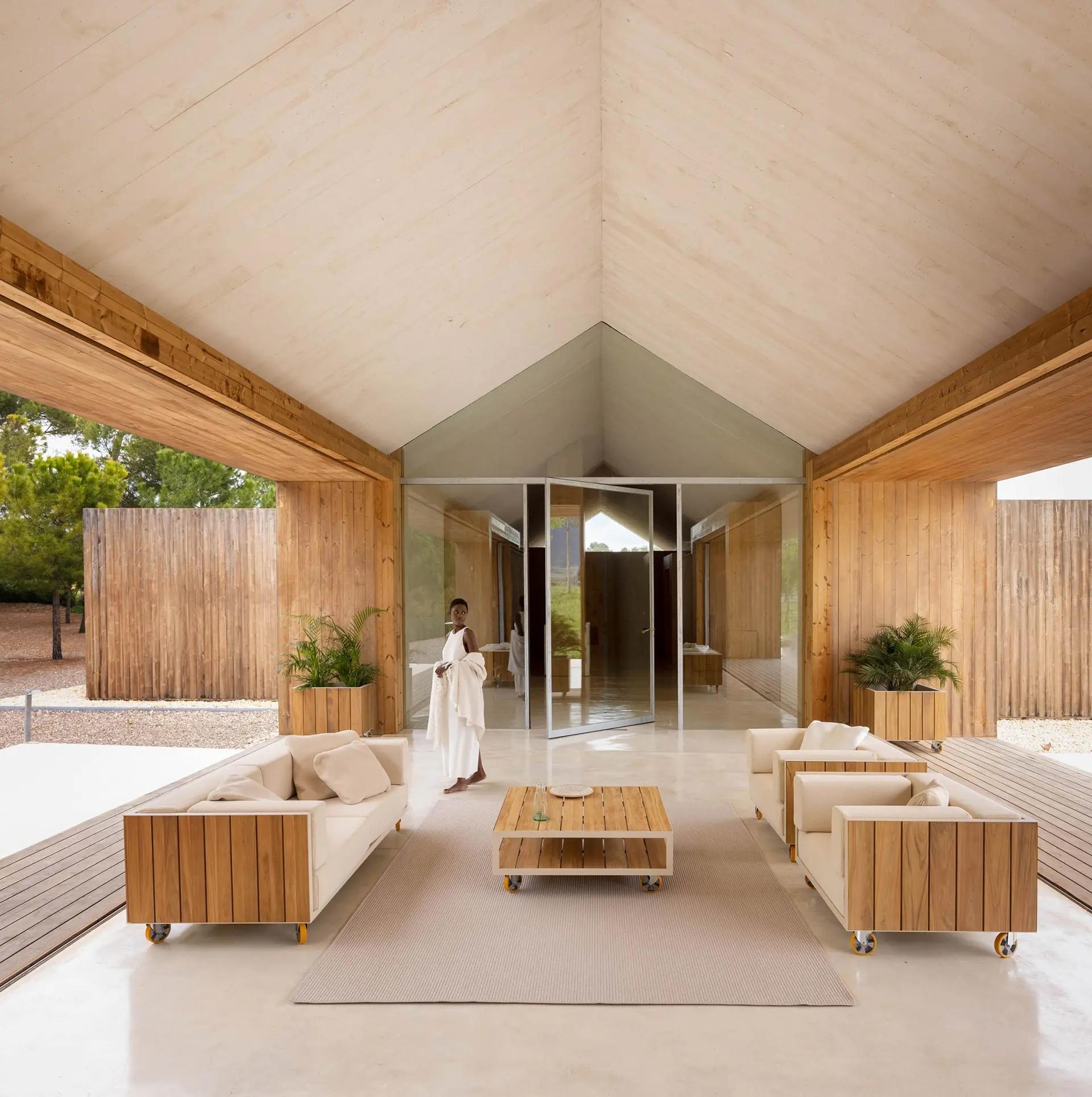 Espagnol Très grand canapé Vondom Vineyard by Ramón Esteve - Teck naturel en vente