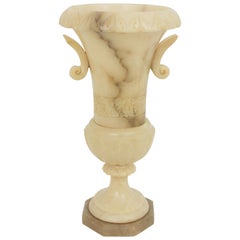 Extra Large Spanish 1930s Neoclassical Art Deco Alabaster Urn Table Lamp