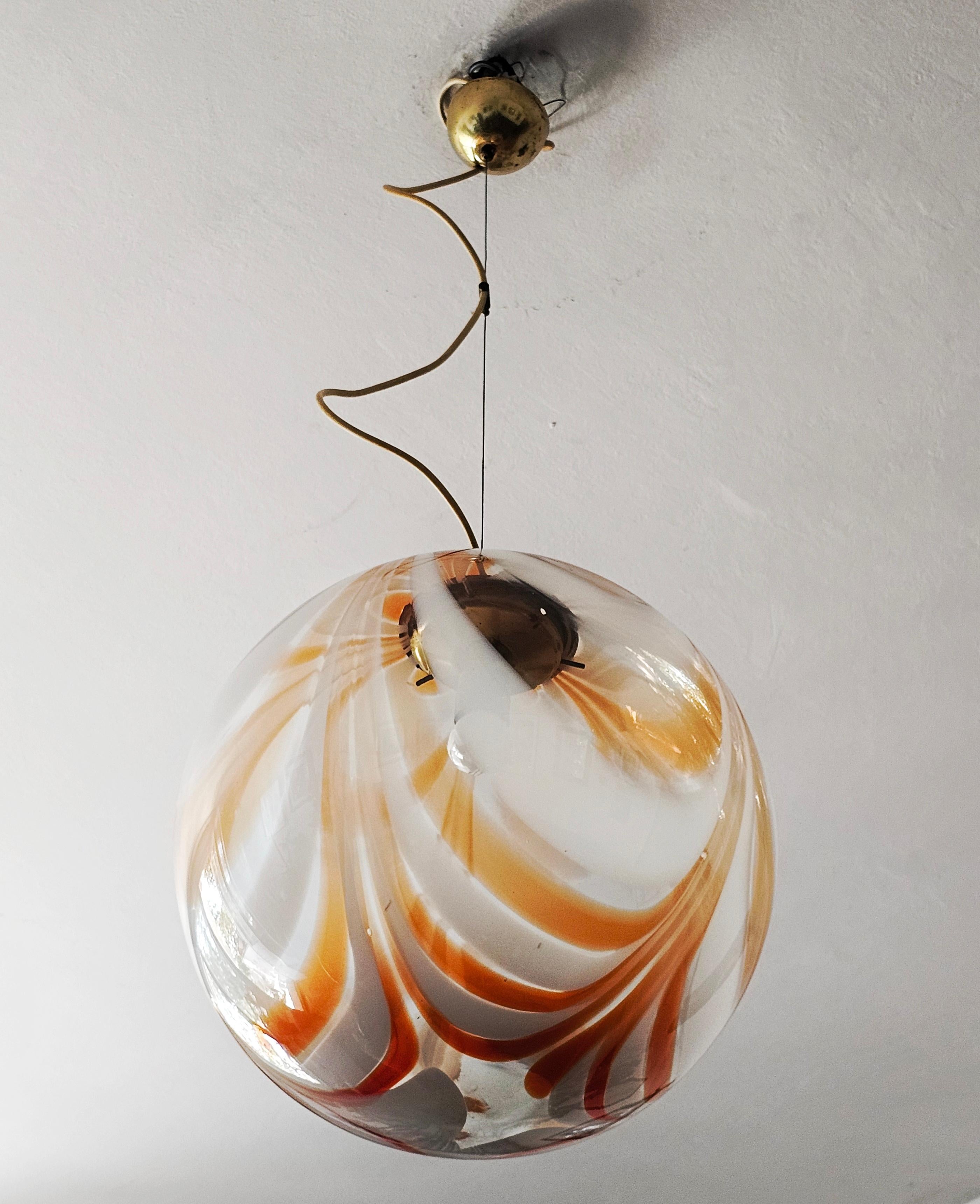 Mid-Century Modern Extra Large Spheric Murano Glass Pendant, Italy 1960s For Sale