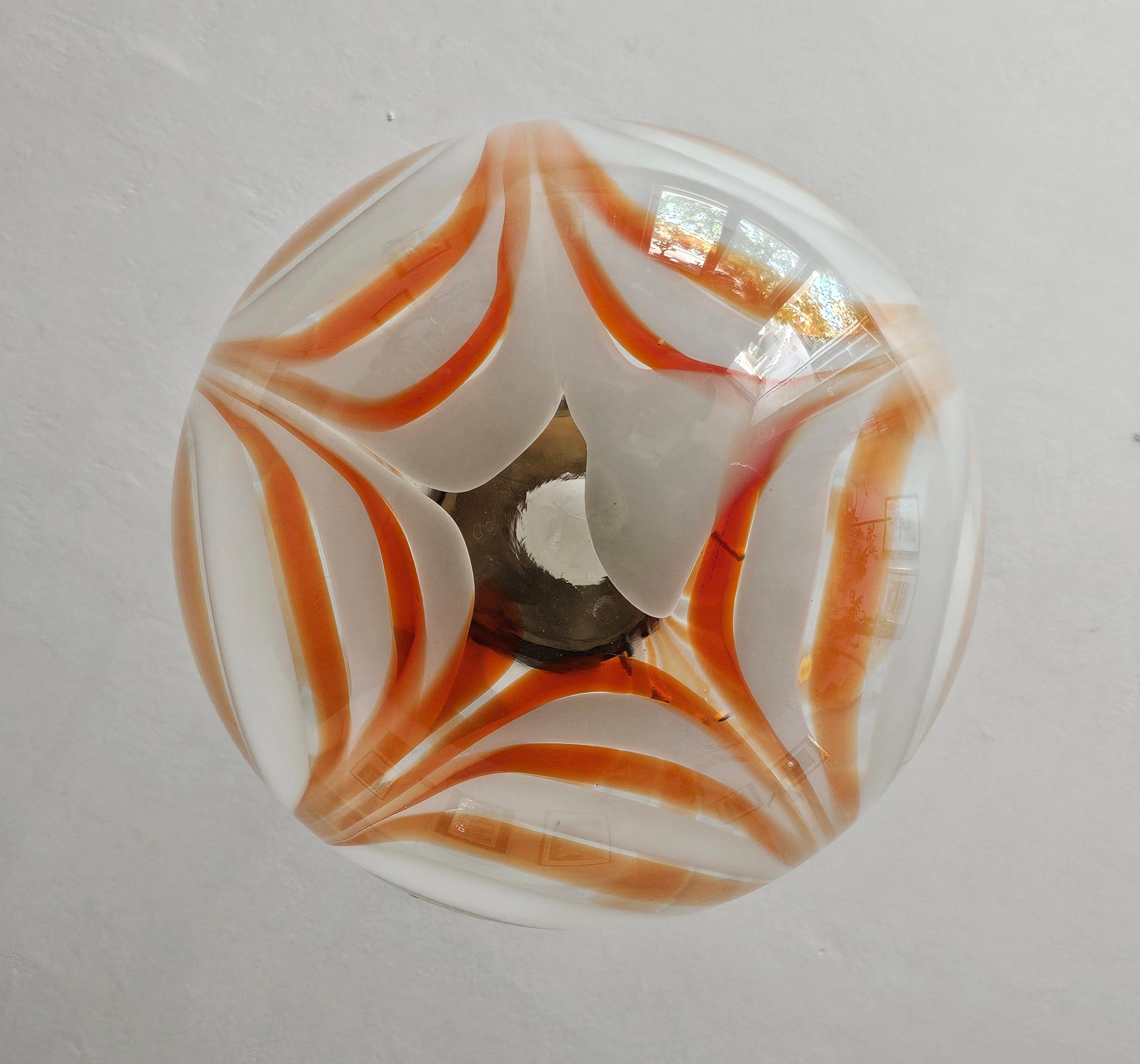 Extra Large Spheric Murano Glass Pendant, Italy 1960s In Good Condition For Sale In Beograd, RS