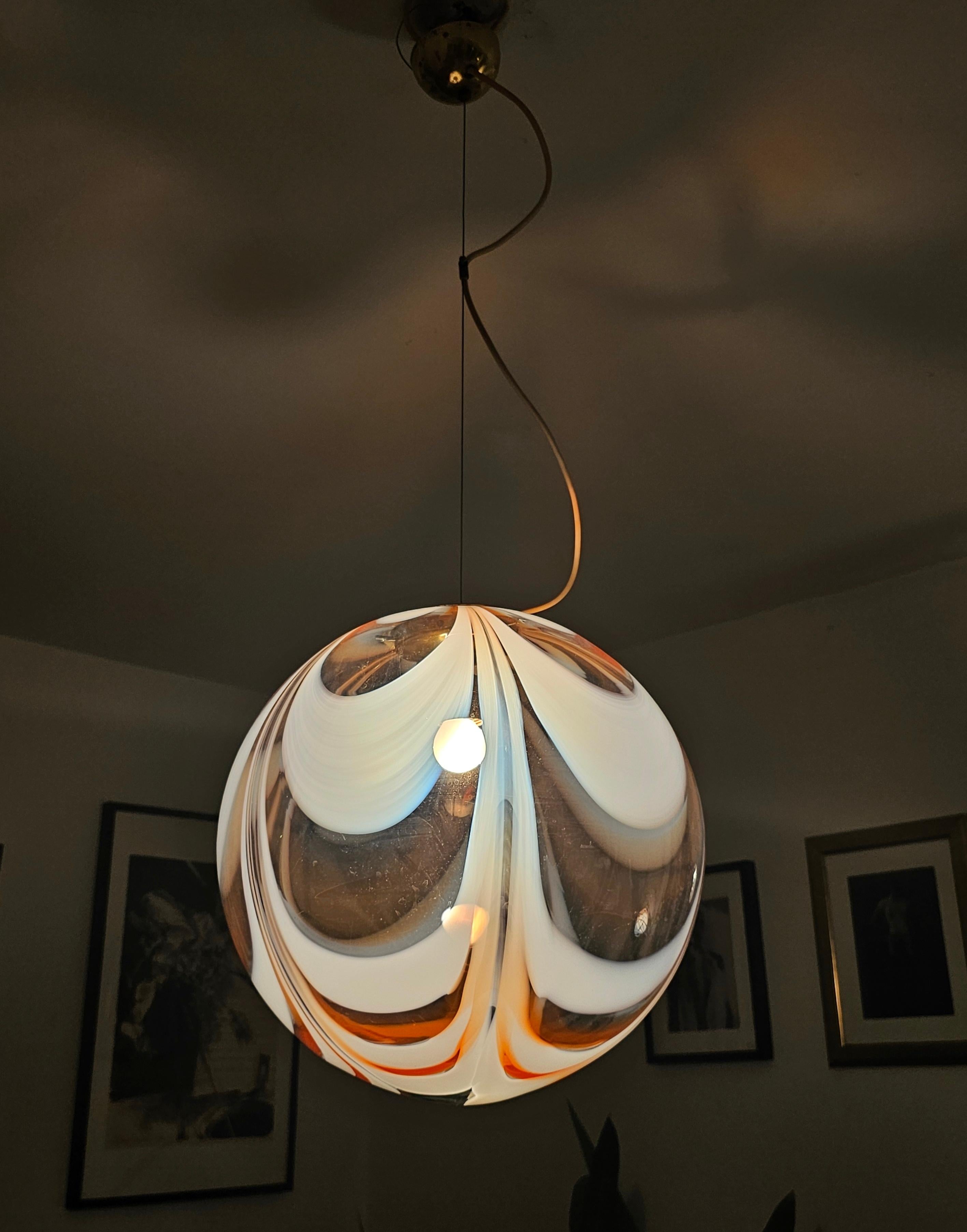 Extra Large Spheric Murano Glass Pendant, Italy 1960s For Sale 1