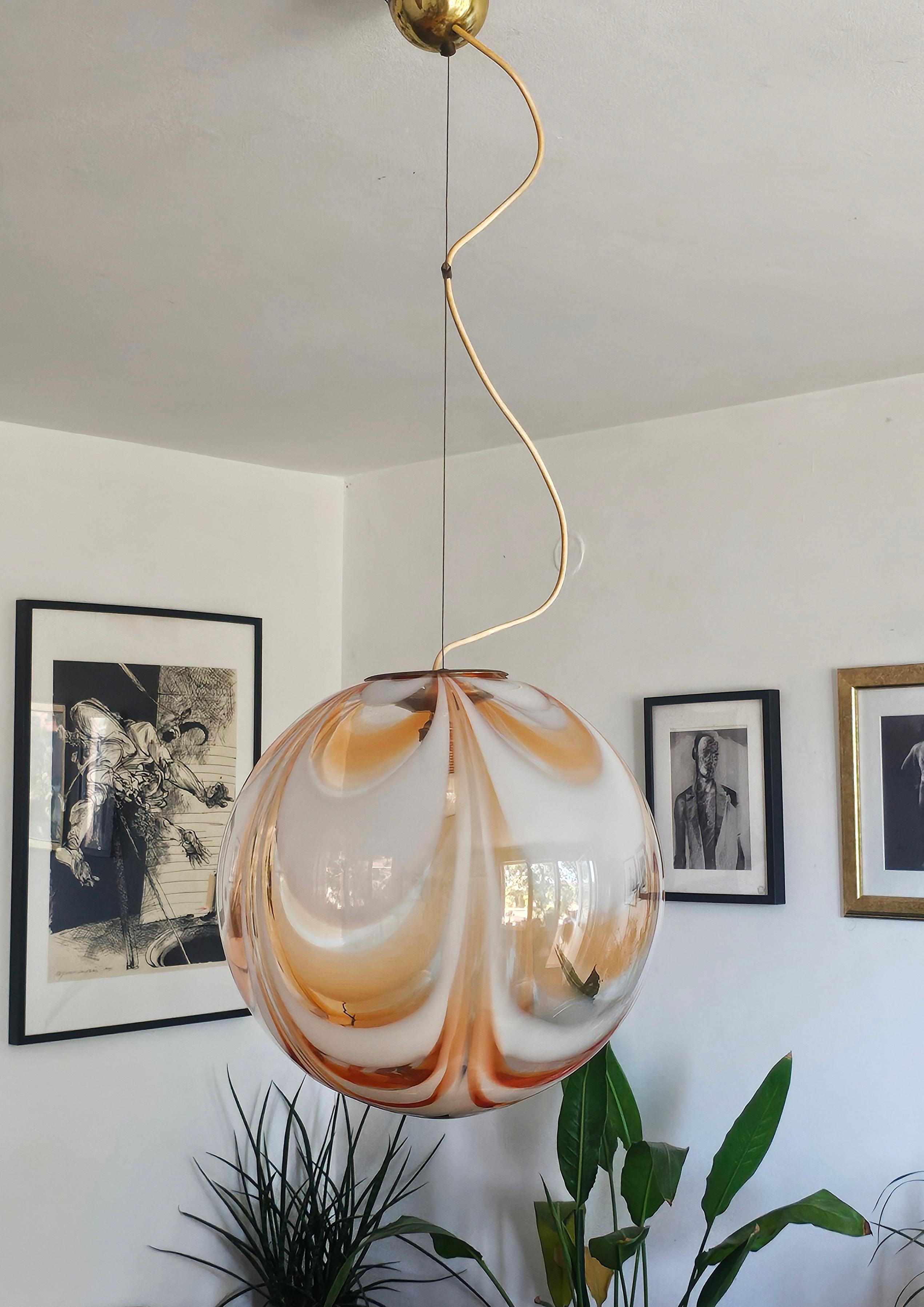 Extra Large Spheric Murano Glass Pendant, Italy 1960s For Sale 2