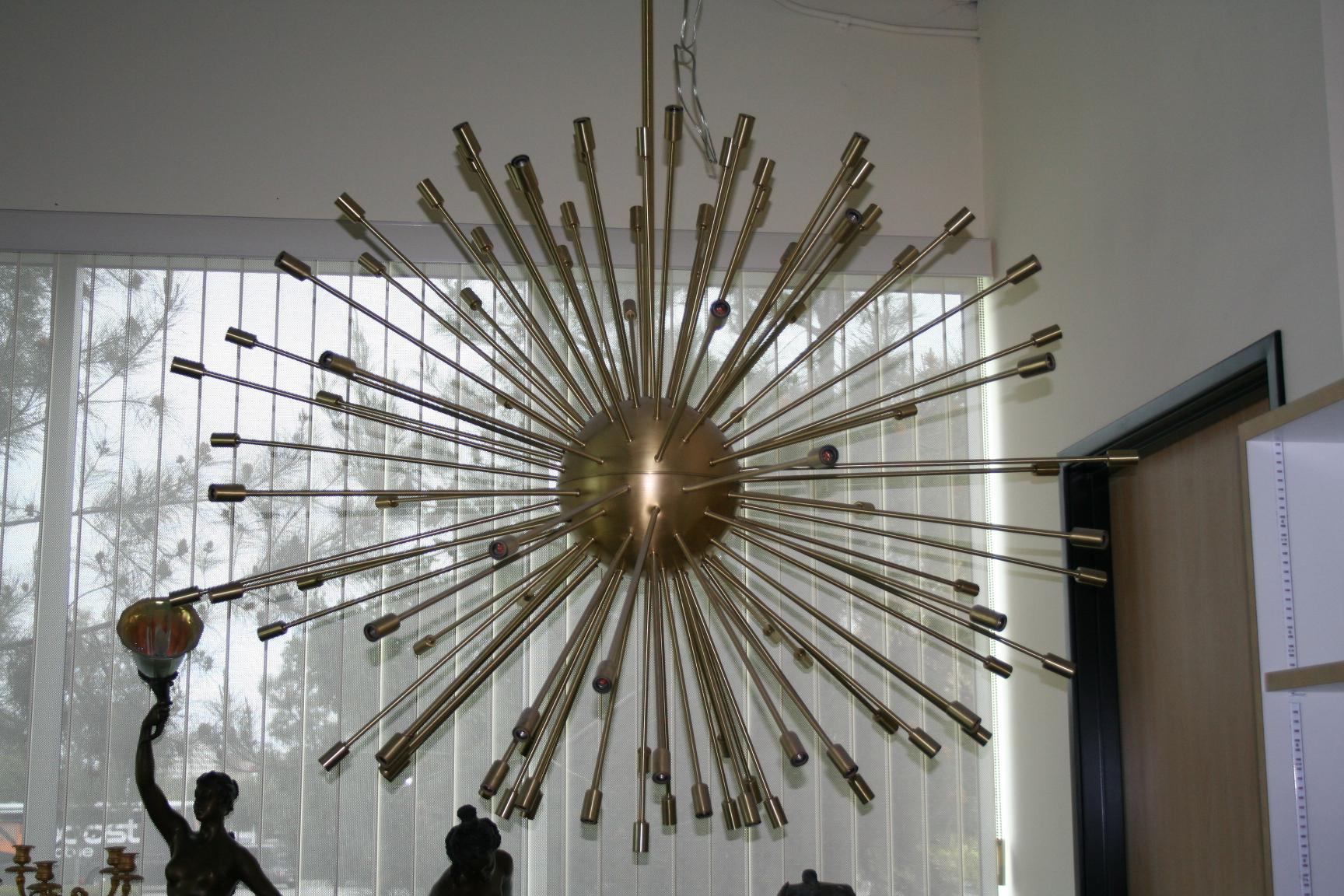 Art Deco Extra-Large Sputnik Chandelier , Brass ,  101 lights