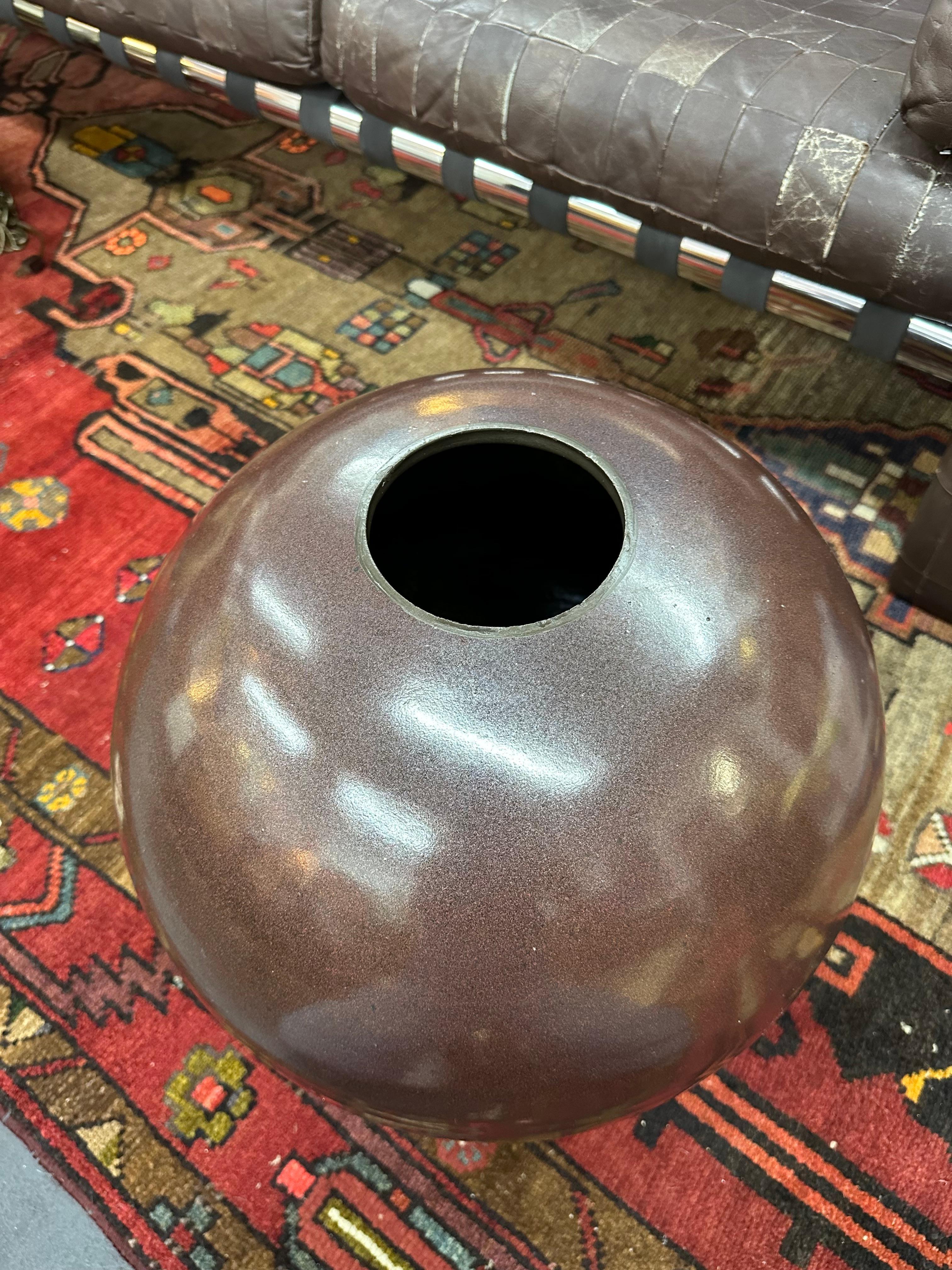 20th Century Extra Large Statement Studio Pottery Ball Vase For Sale