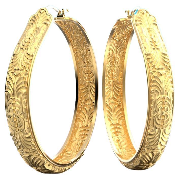  Extra Large Stunning hoop earrings in 14k Gold Made in Italy, made to order.