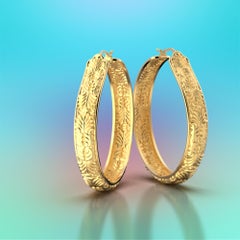 Extra Large Stunning hoop earrings in 18k Gold Made in Italy, made to order.