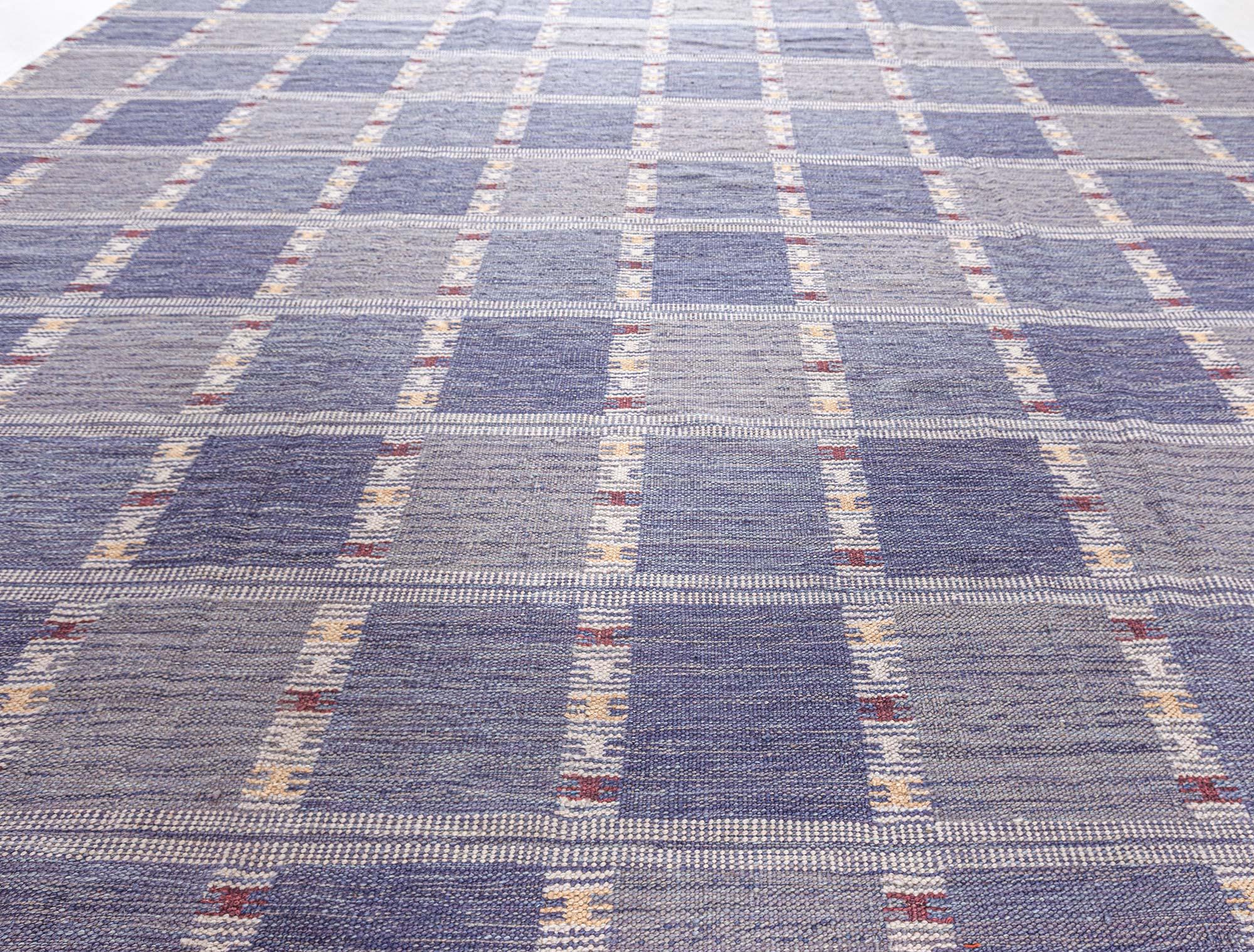 Extra Large Swedish Purple Flatweave Wool Rug by Doris Leslie Blau In New Condition For Sale In New York, NY