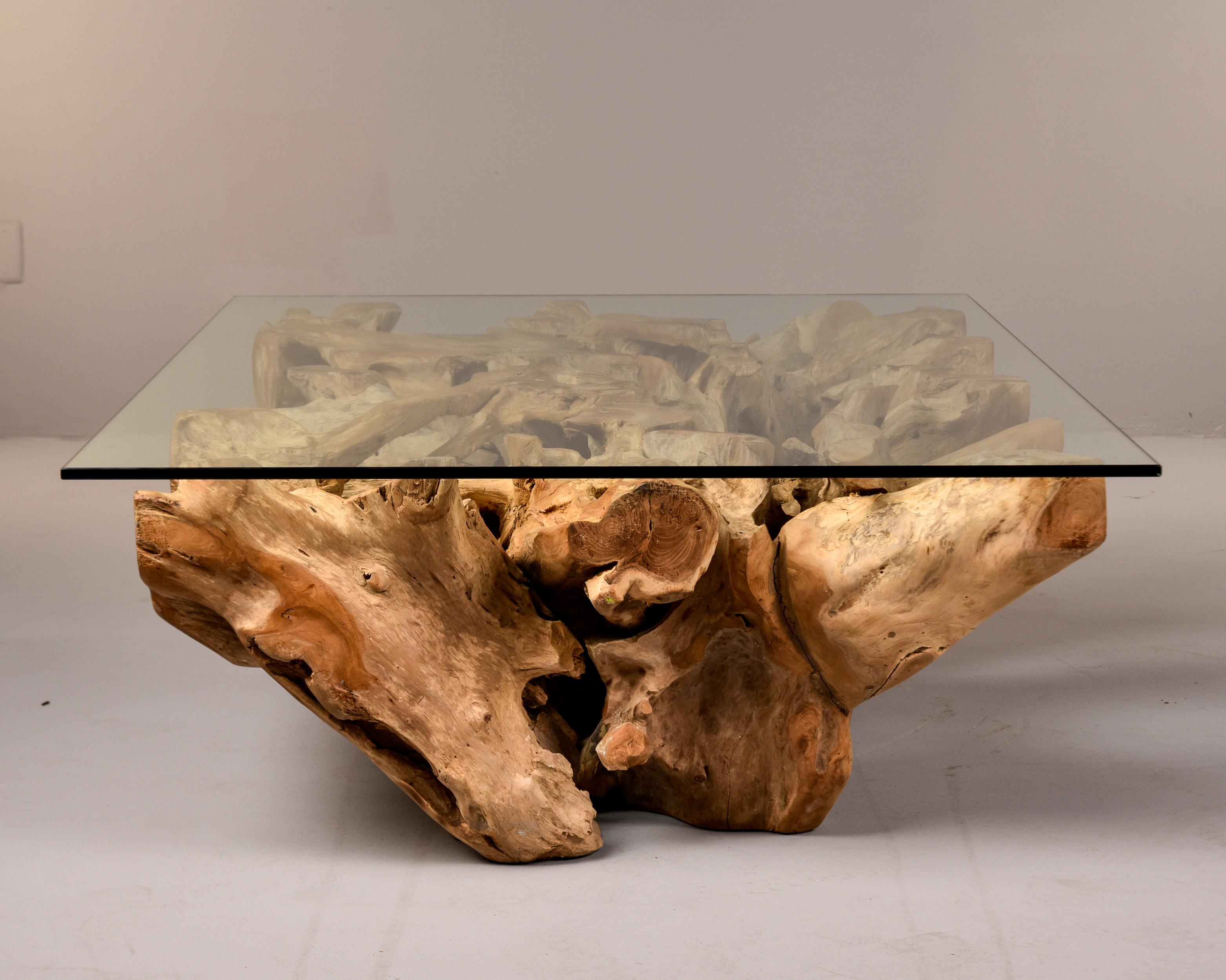 Extra Large Teak Root Base Cocktail or Coffee Table In New Condition In Troy, MI