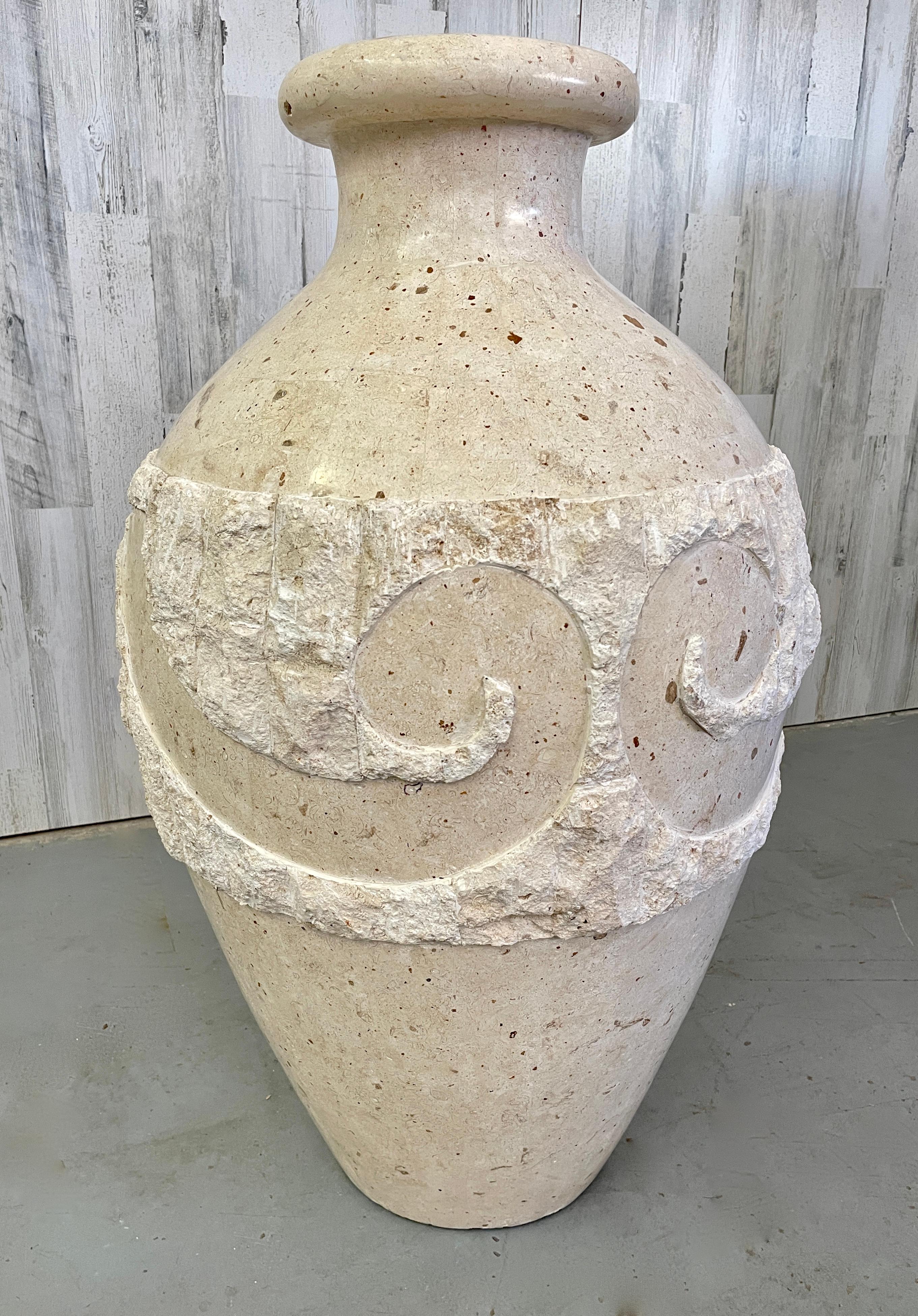 Modern Extra Large Tessellated Stone Floor Vase For Sale
