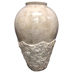 Vintage Extra Large Tessellated Stone Floor Vase / Planter by Marquis of Beverly Hills