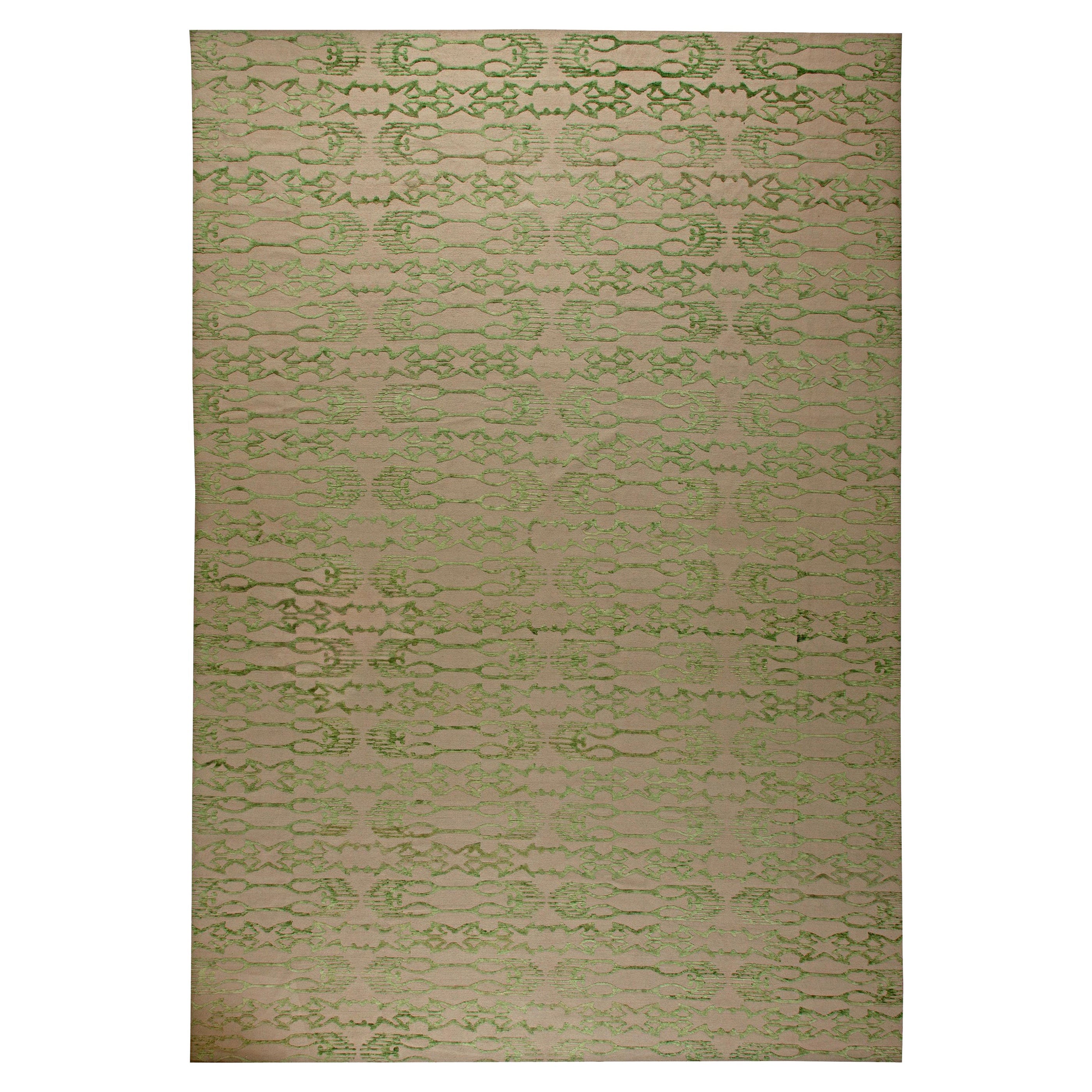 Extra-Large Modern Tibetan Rug in Silk and Wool by Doris Leslie Blau For Sale