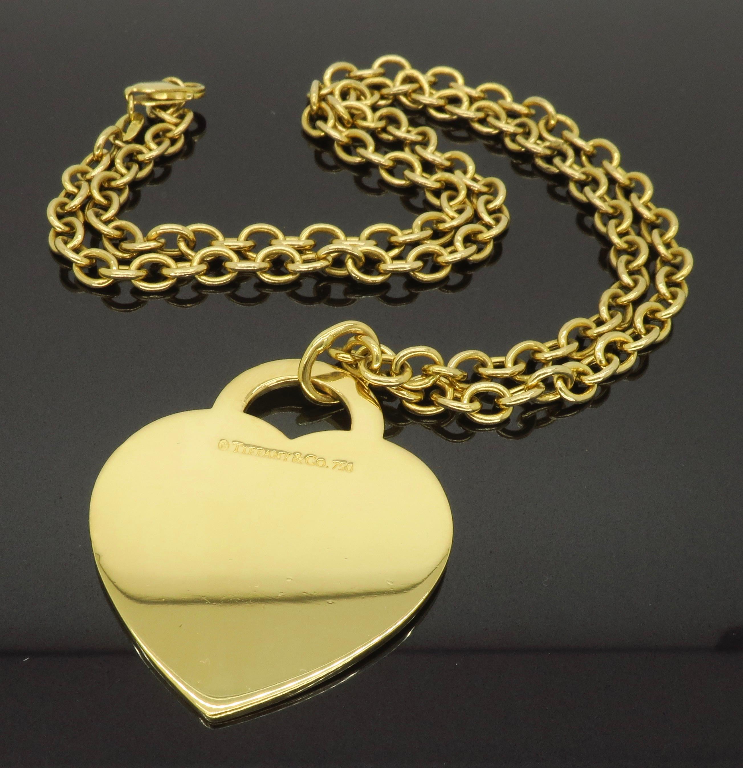 Extra Large Tiffany & Co Return to Tiffany Heart Tag Pendant Necklace 3