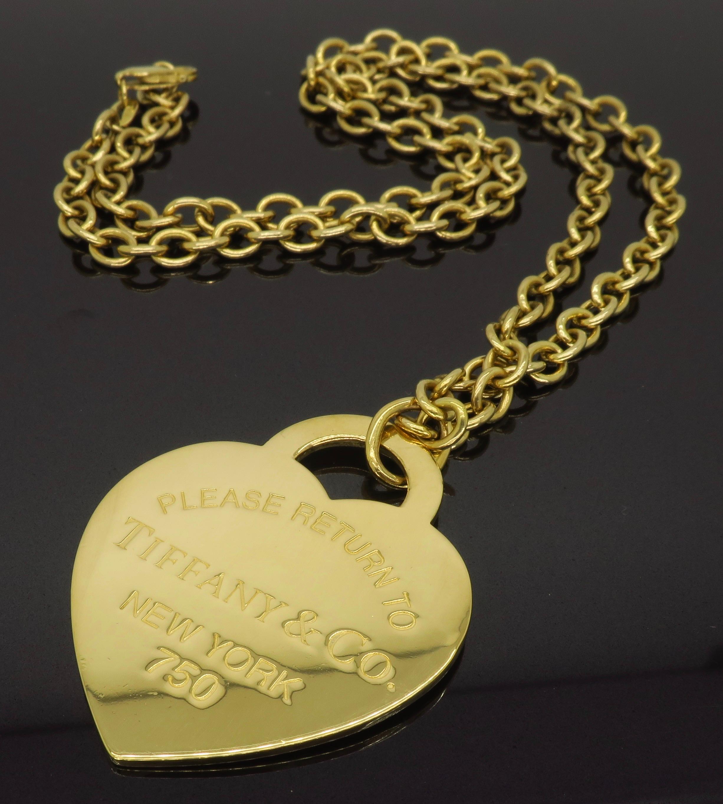 Extra Large Tiffany & Co Return to Tiffany Heart Tag Pendant Necklace 4