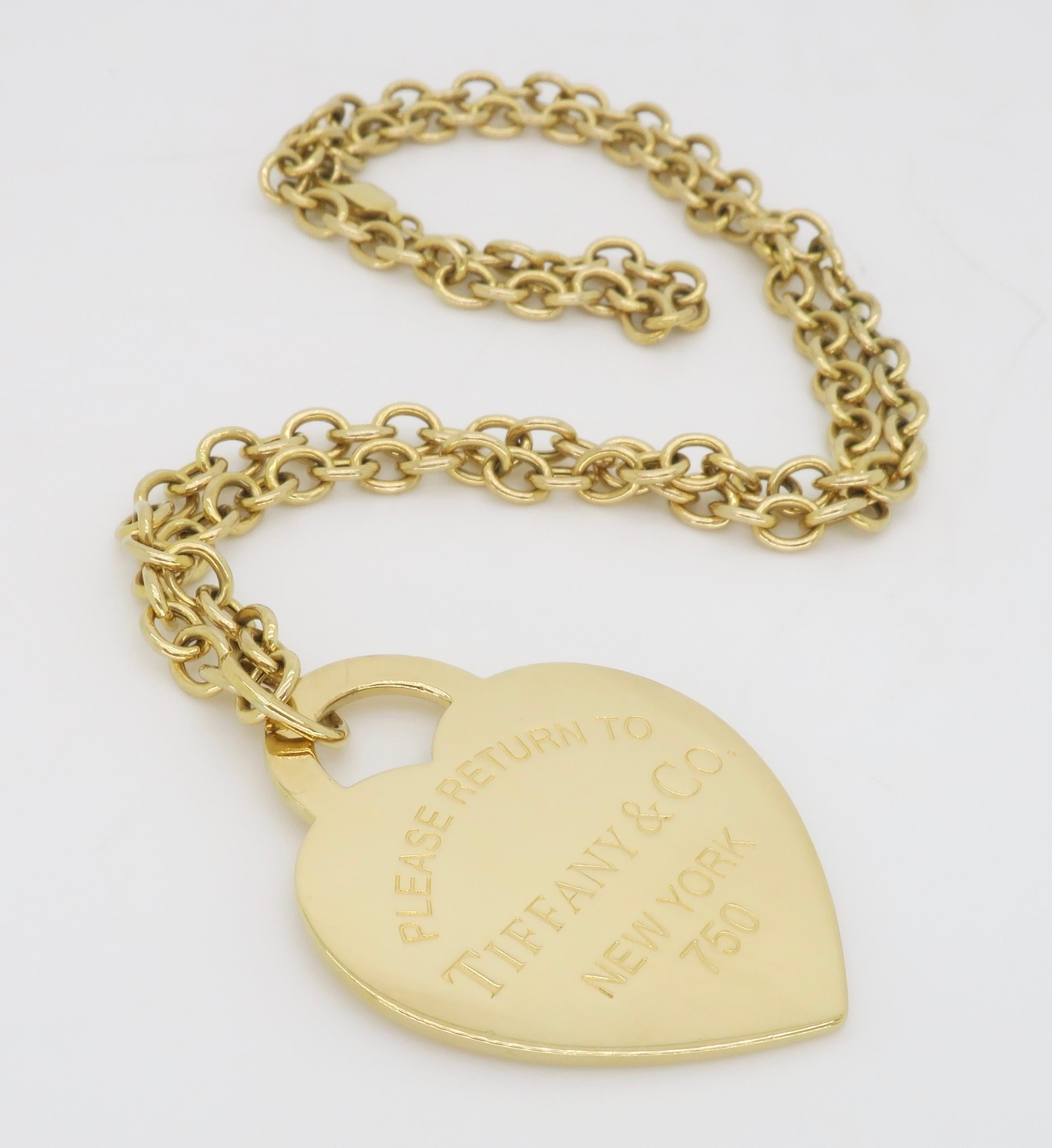 Extra Large Tiffany & Co Return to Tiffany Heart Tag Pendant Necklace 5