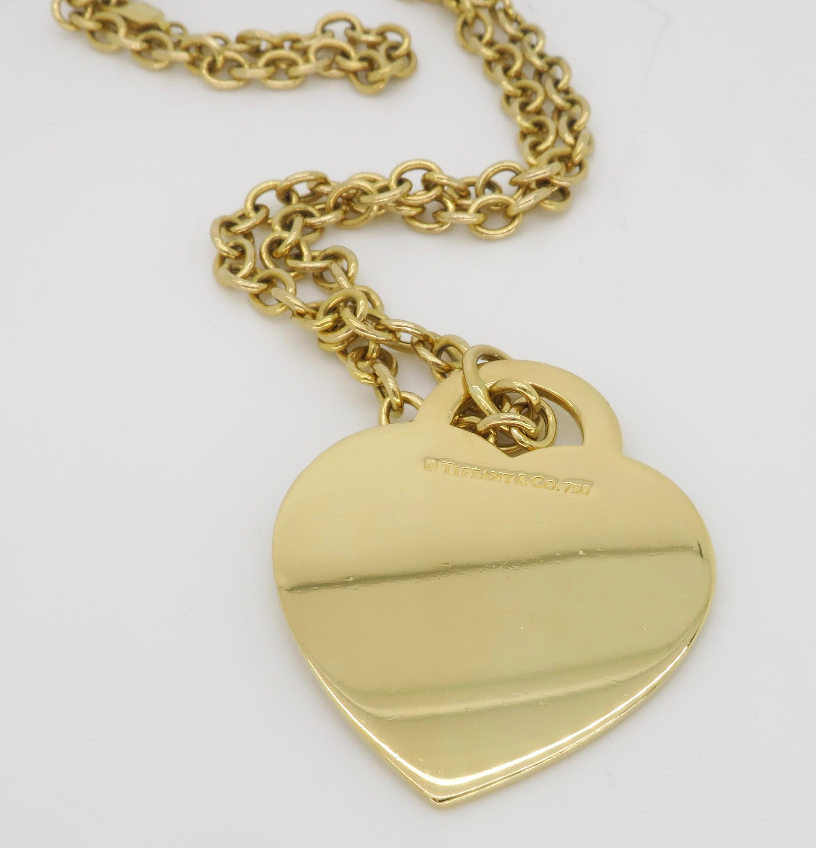 Extra Large Tiffany & Co Return to Tiffany Heart Tag Pendant Necklace 6
