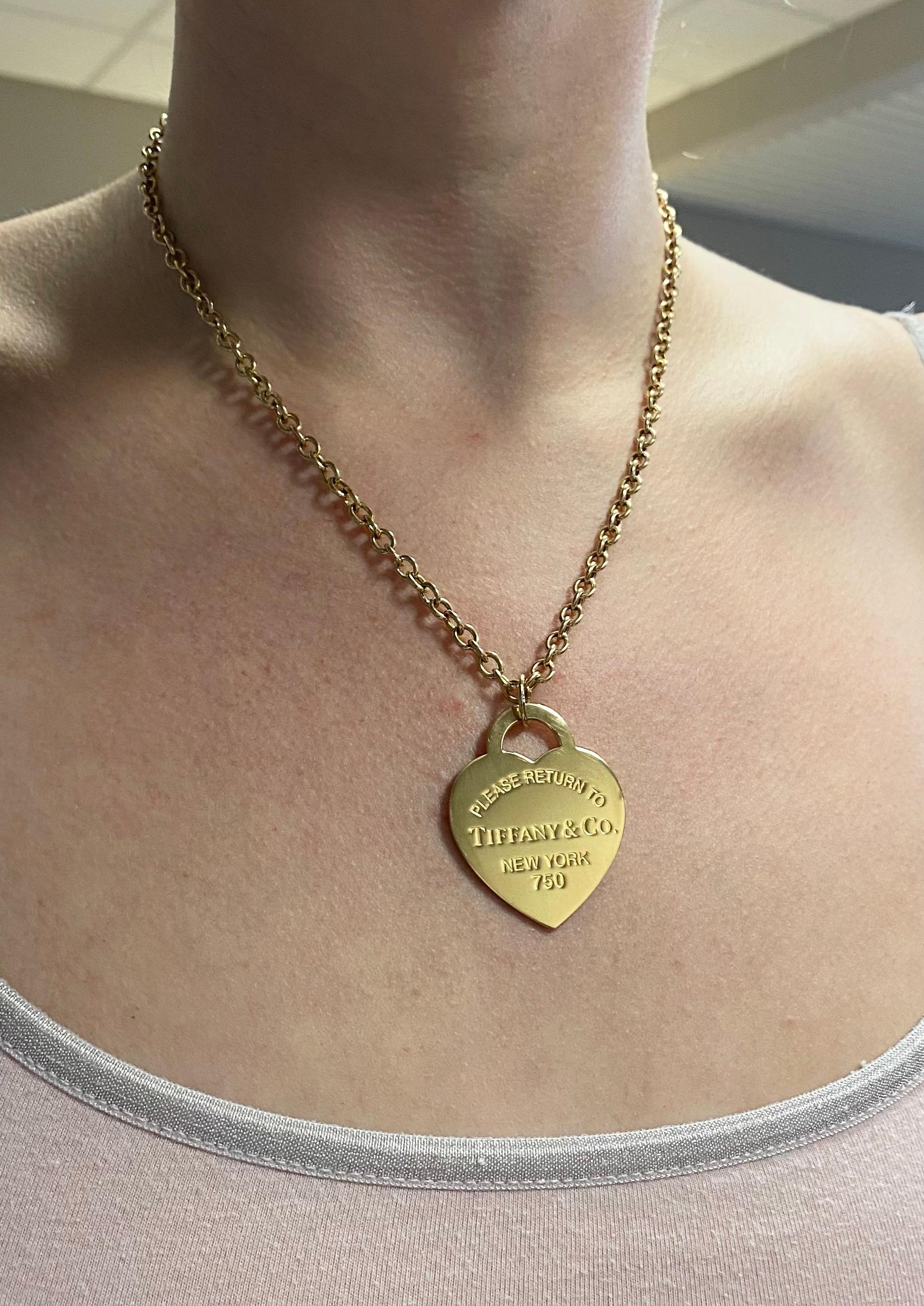 Extra Large Tiffany & Co Return to Tiffany Heart Tag Pendant Necklace 7