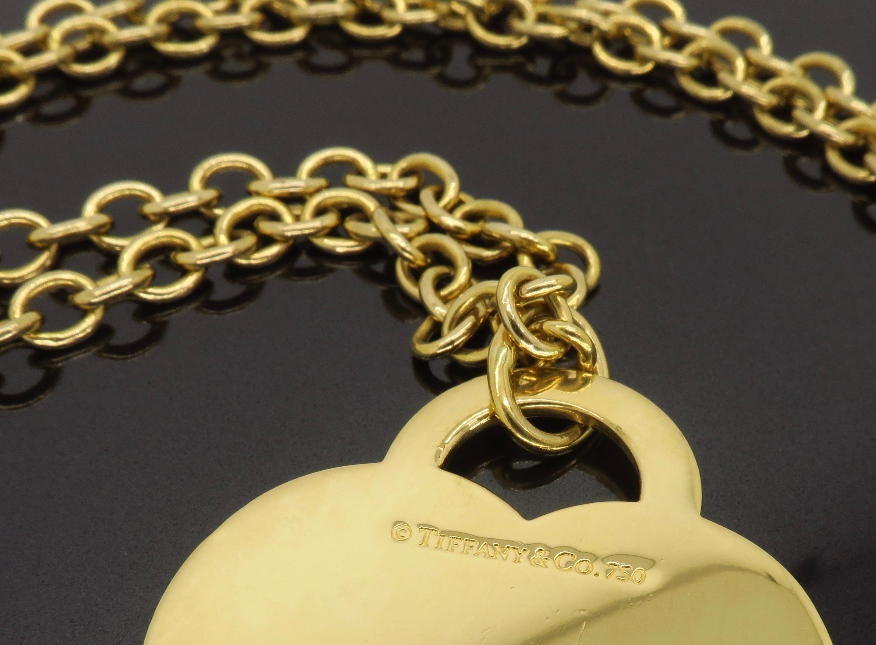 Extra Large Tiffany & Co Return to Tiffany Heart Tag Pendant Necklace 1