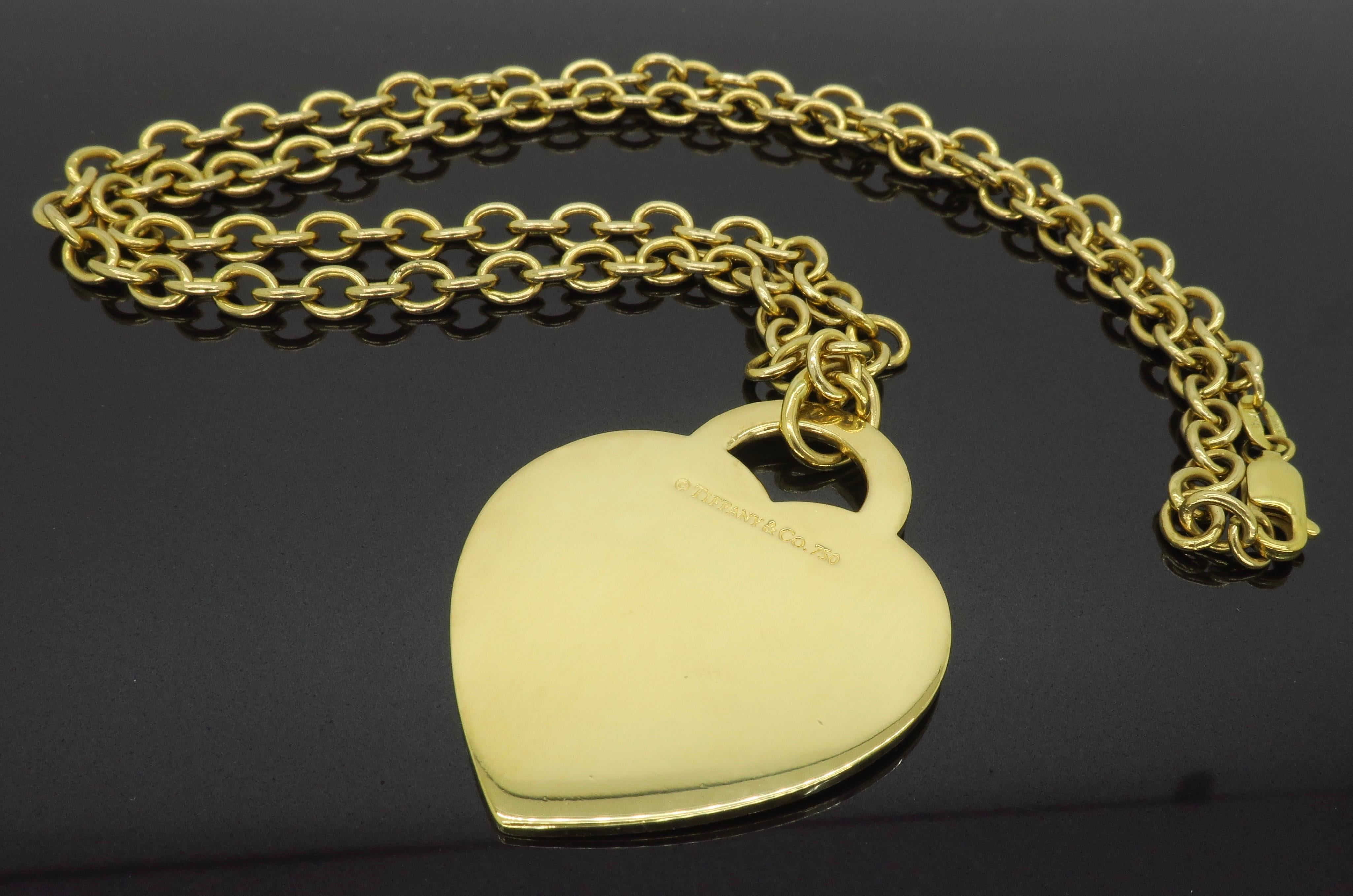 Extra Large Tiffany & Co Return to Tiffany Heart Tag Pendant Necklace 2