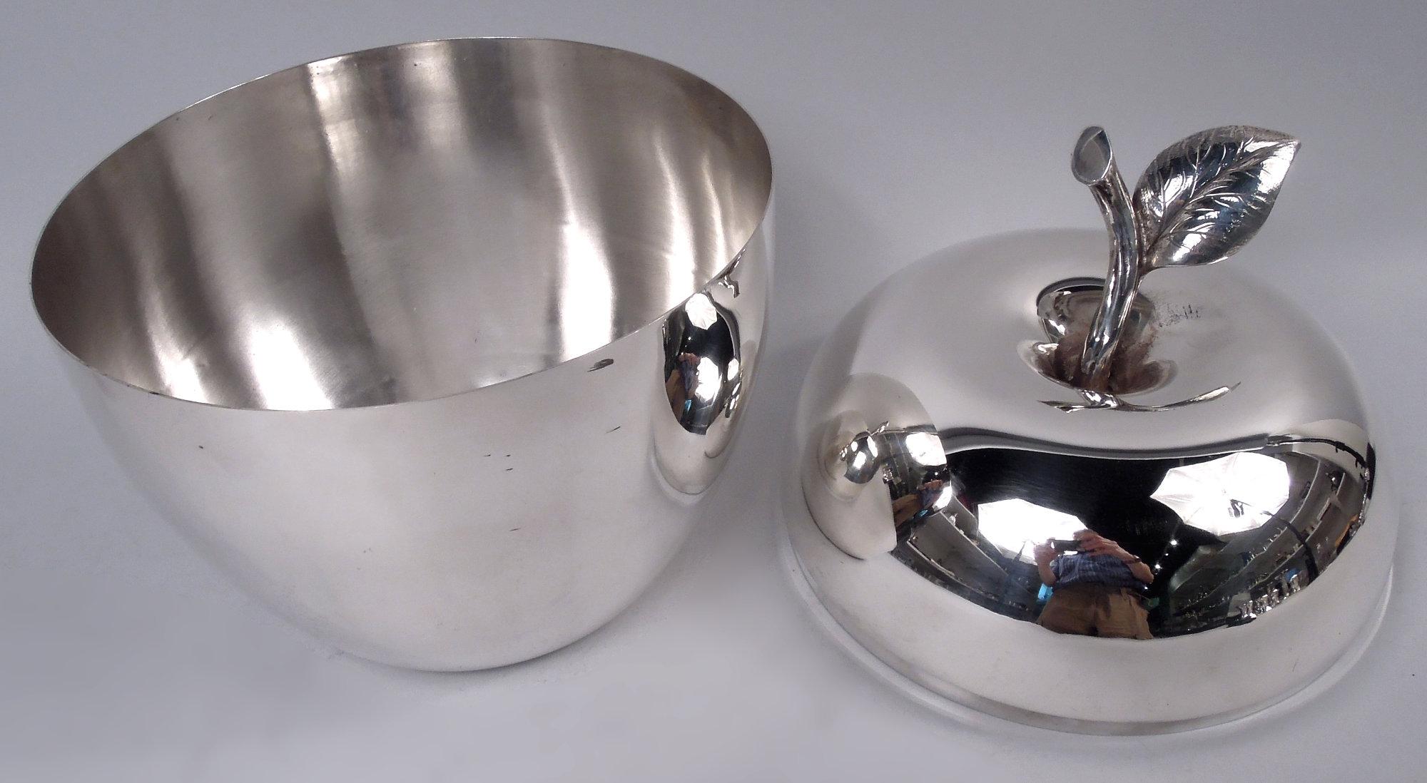 Mid-Century Modern Extra Large Tiffany Midcentury Modern Sterling Silver Apple Ice Bucket For Sale
