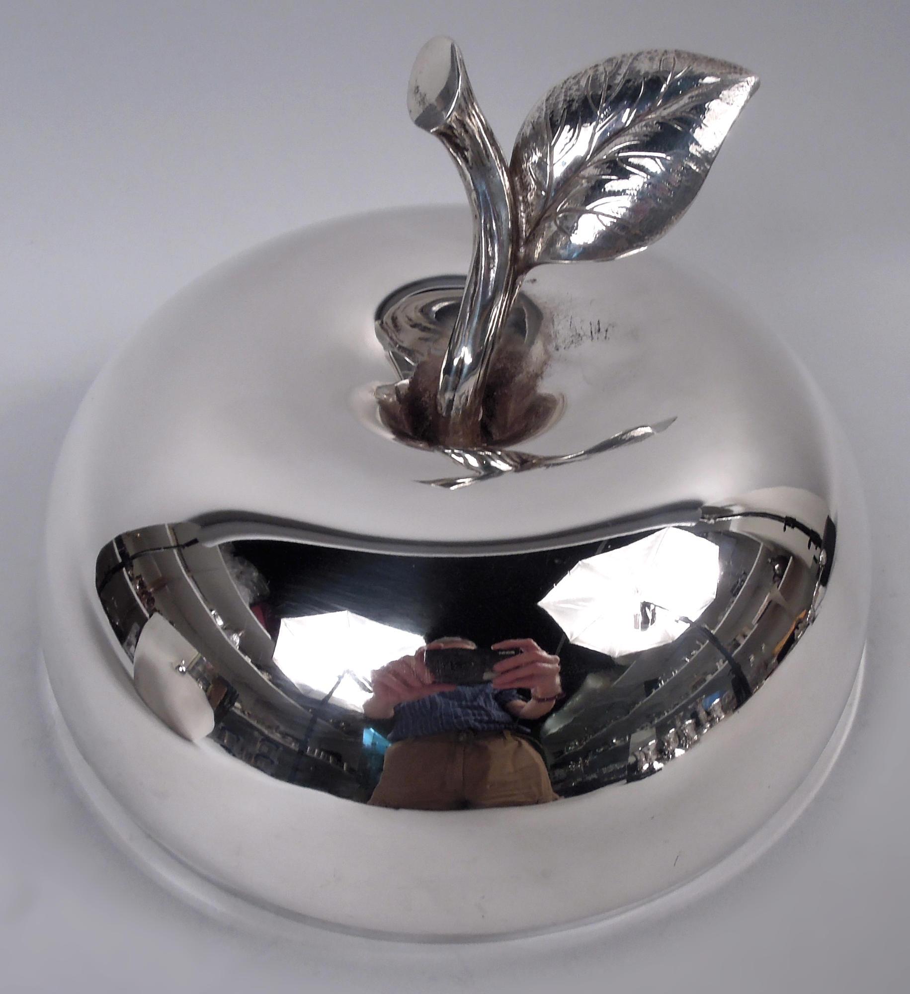 American Extra Large Tiffany Midcentury Modern Sterling Silver Apple Ice Bucket For Sale