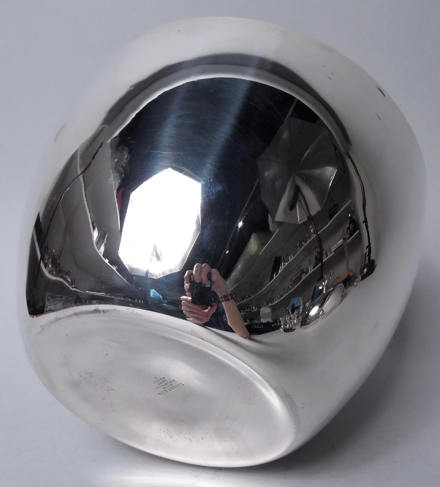 Extra Large Tiffany Midcentury Modern Sterling Silver Apple Ice Bucket For Sale 3