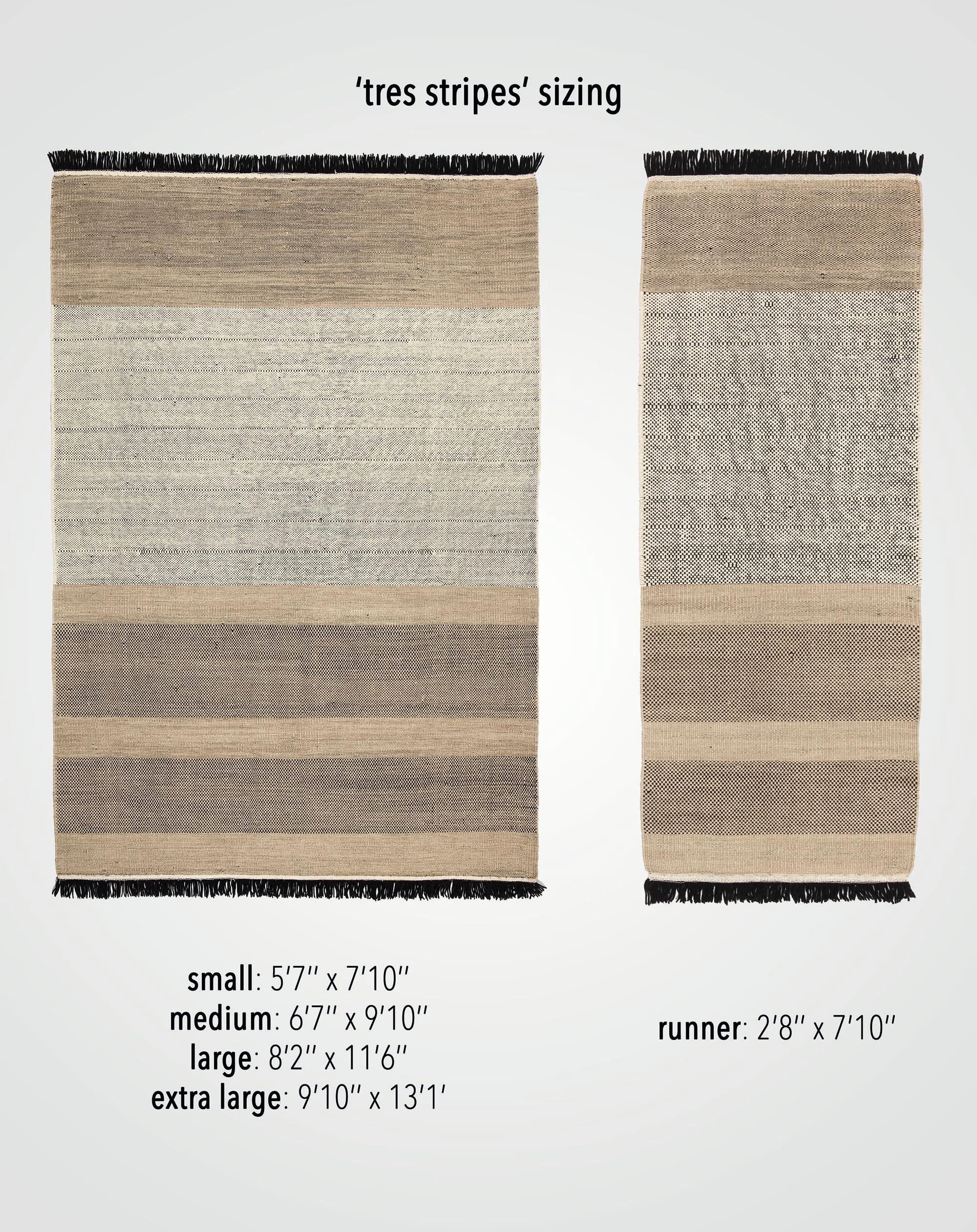 Großer handgewobener Teppich 'Tres Stripes' für Nanimarquina im Angebot 3