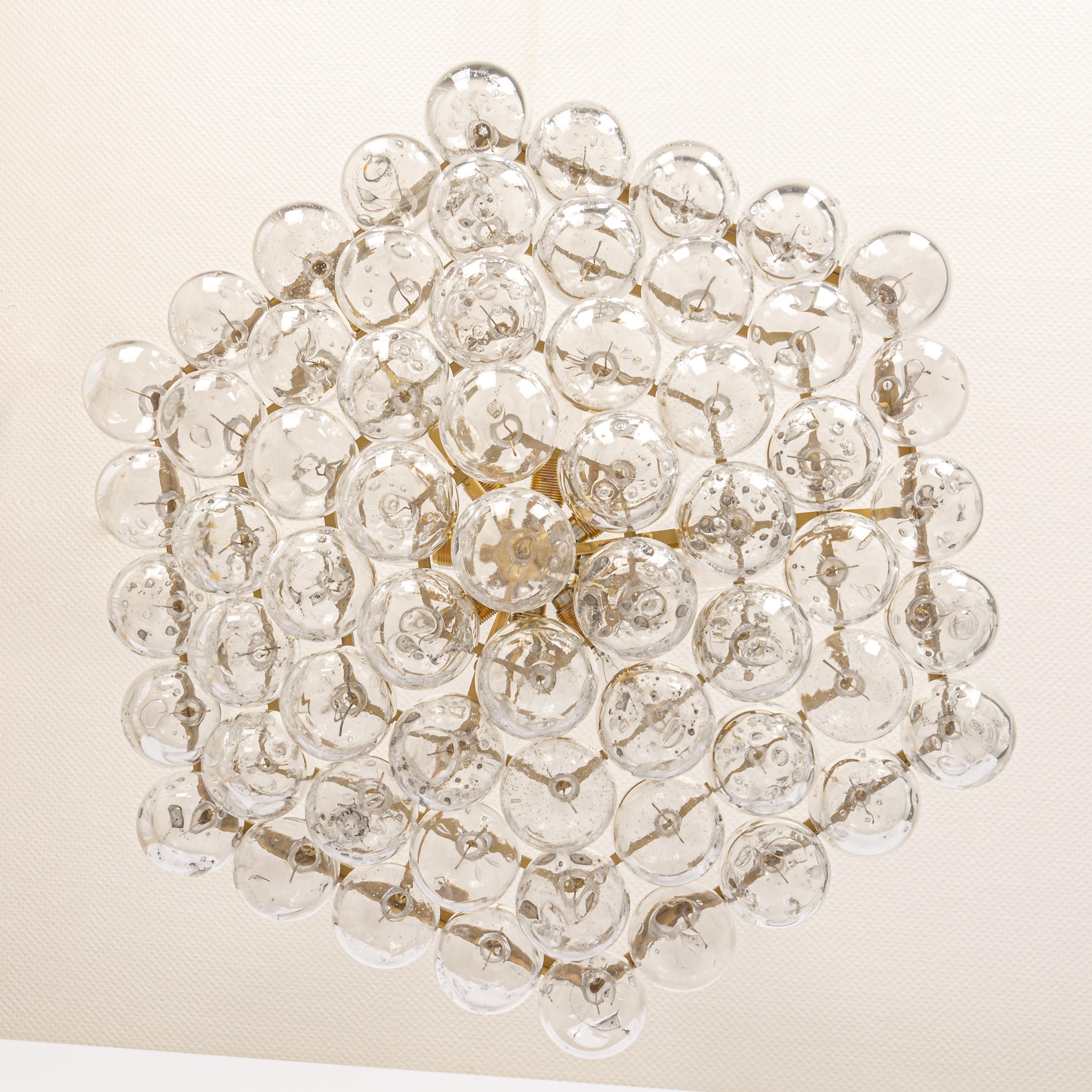 Mid-Century Modern Extra Large Tulipan Glass Chandelier by Kaiser, Germany, 1960s For Sale