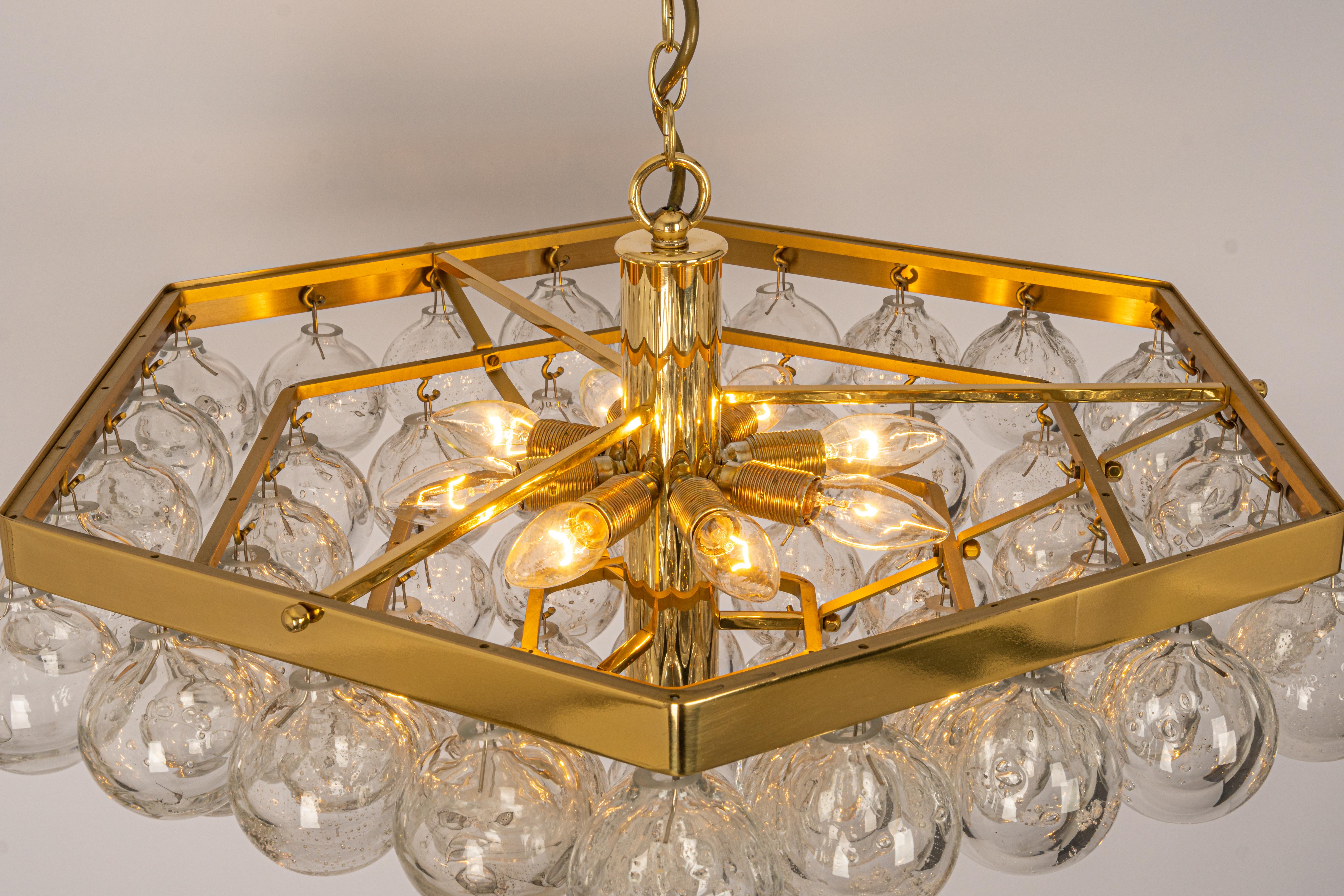 Extra Large Tulipan Glass Chandelier by Kaiser, Germany, 1960s For Sale 1