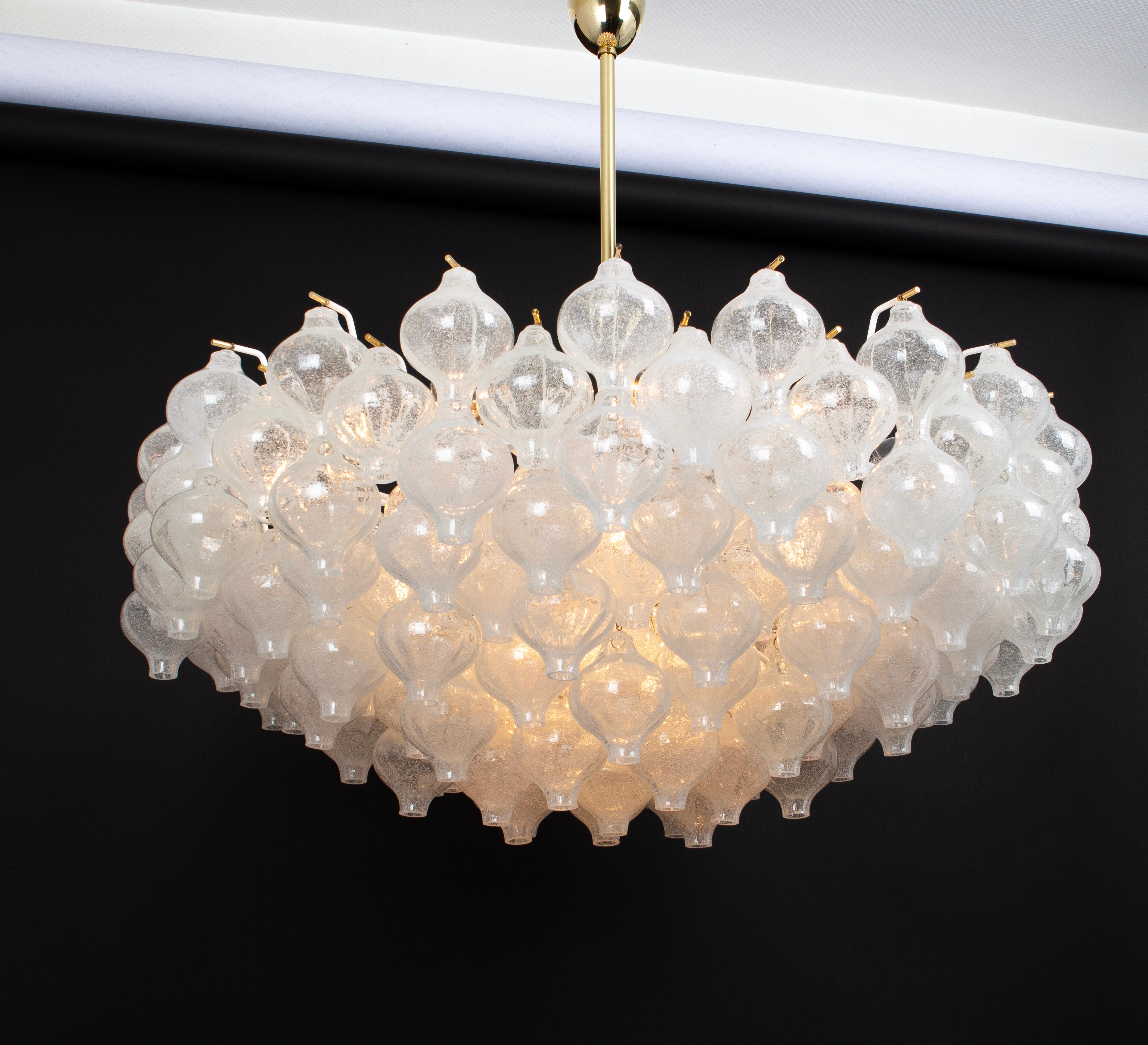 1 of 2 Extra Large Tulipan Glass Chandelier by Kalmar, Austria, 1960s For Sale 13