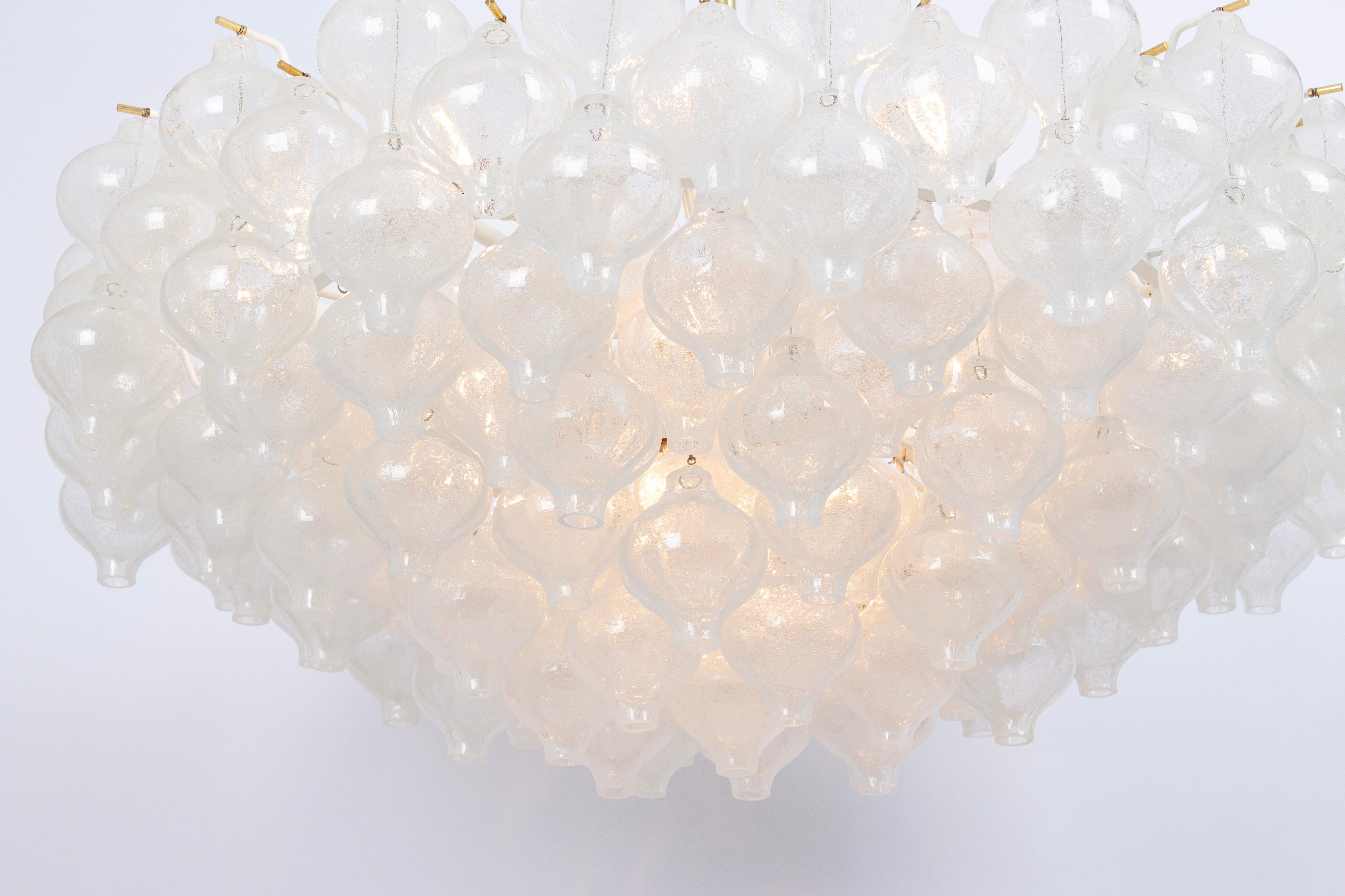 Mid-20th Century 1 of 2 Extra Large Tulipan Glass Chandelier by Kalmar, Austria, 1960s For Sale