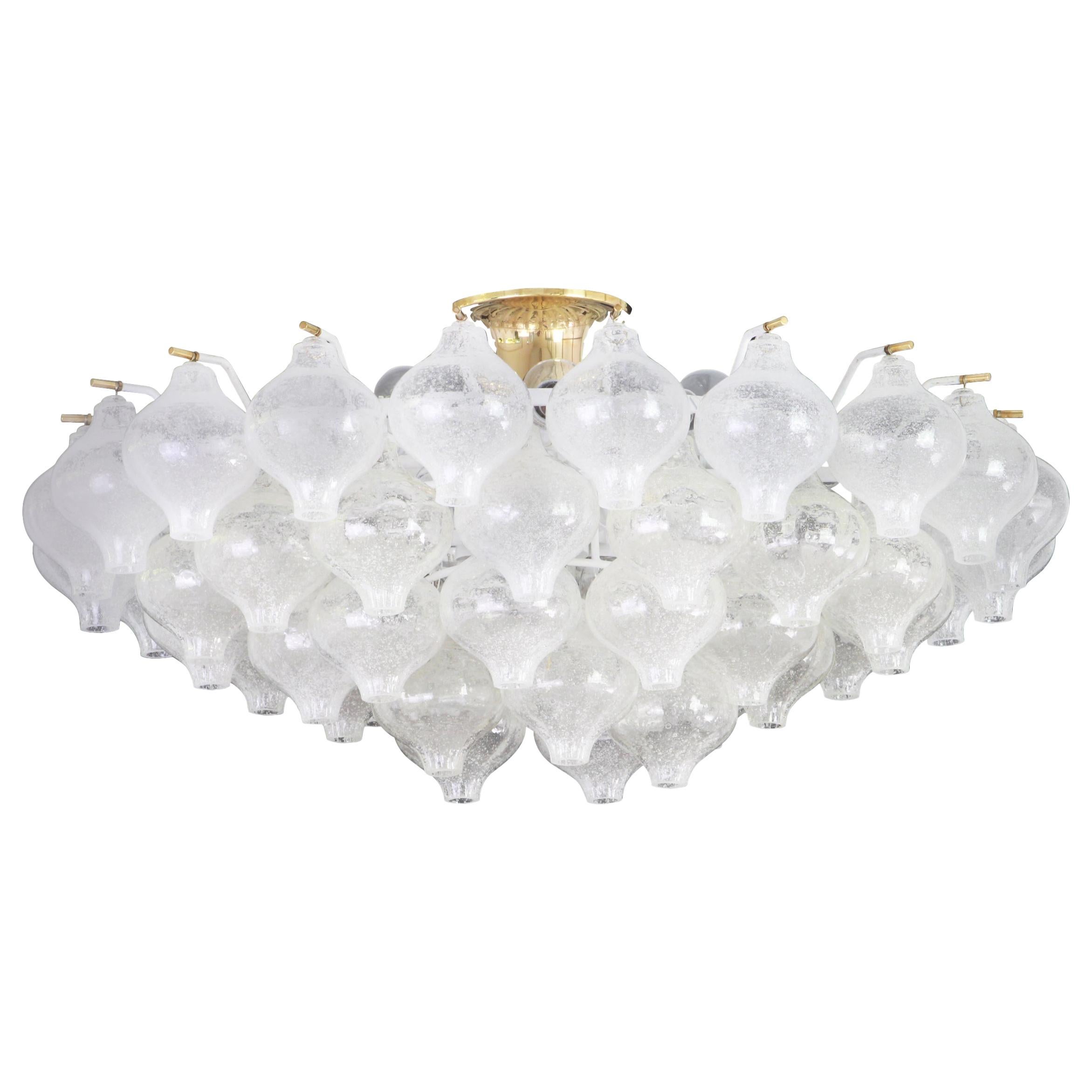 Extra Large Tulipan Glass Flush Mount by Kalmar, Austria, 1960s