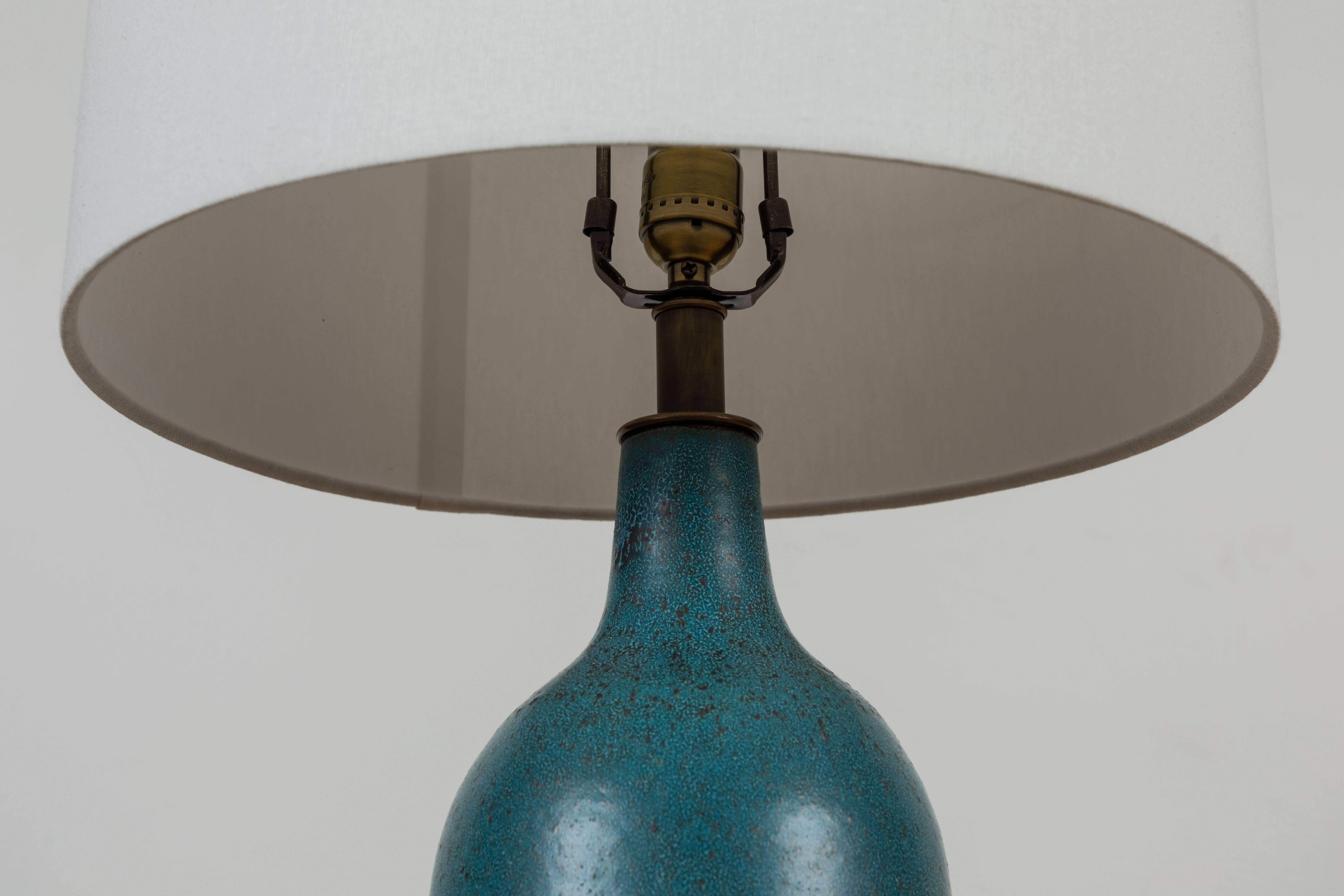 American Extra Large Turquoise Bottle Lamp by Victoria Morris for Lawson-Fenning