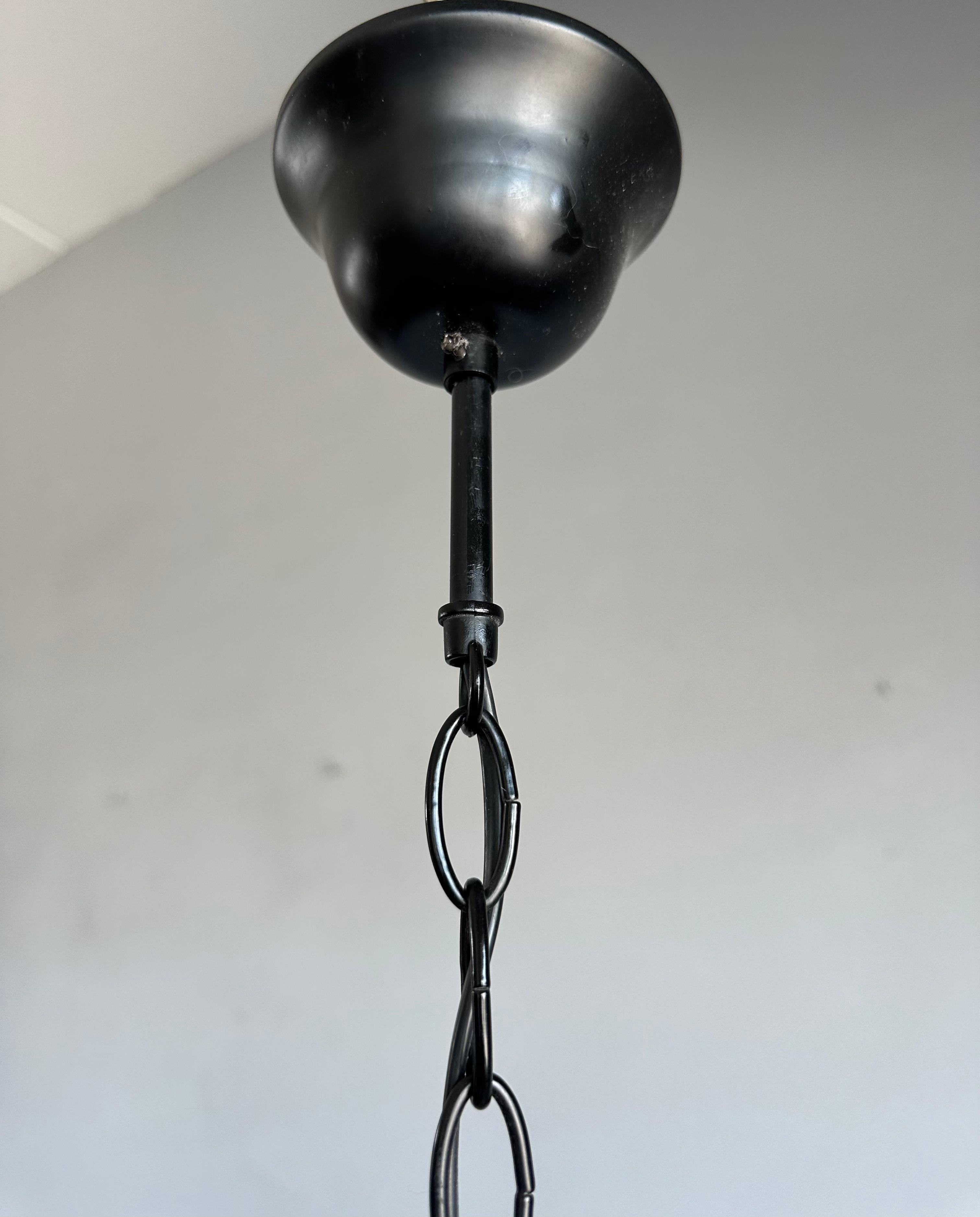 Lampada a sospensione extra large in vetro soffiato a bocca in stile veneziano con struttura in metallo in vendita 11