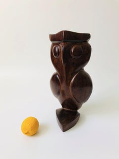 Extra Large Vintage Carved Ironwood Owl Sculpture