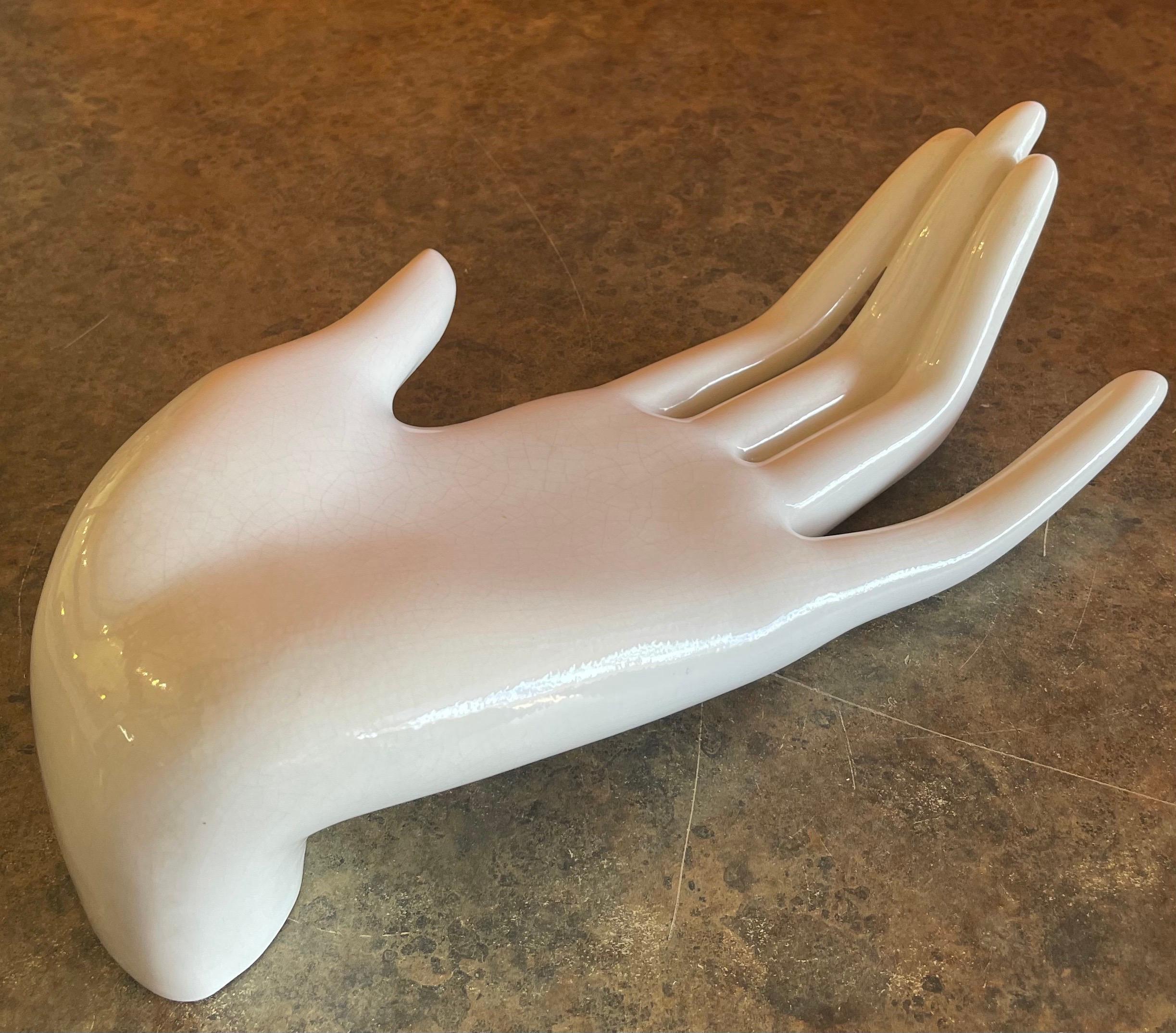 Extra Large Vintage Ceramic Resting Hand Sculpture For Sale 6