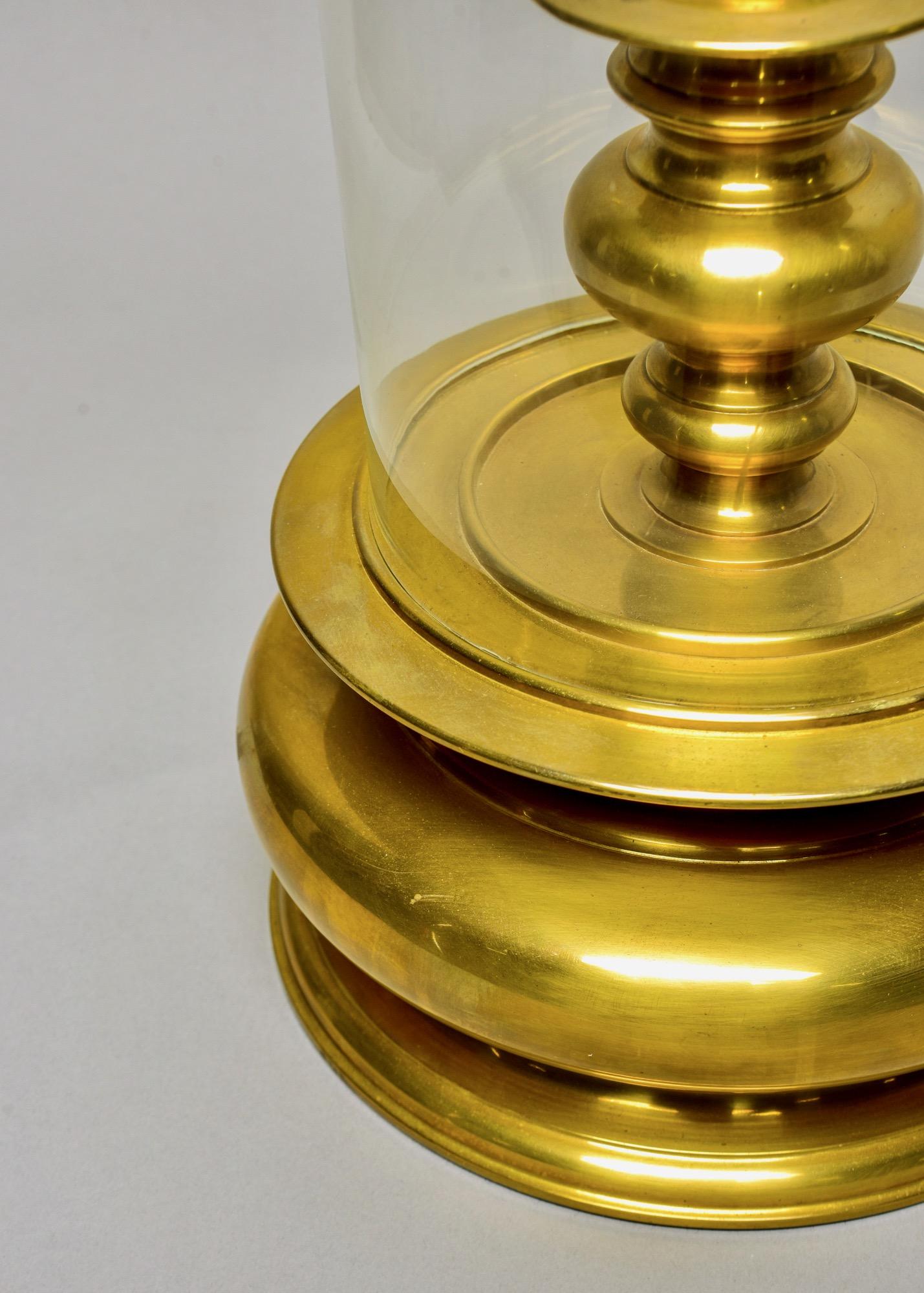 Mid-Century Modern Extra Large Vintage Chapman Brass Hurricane Style Candleholder