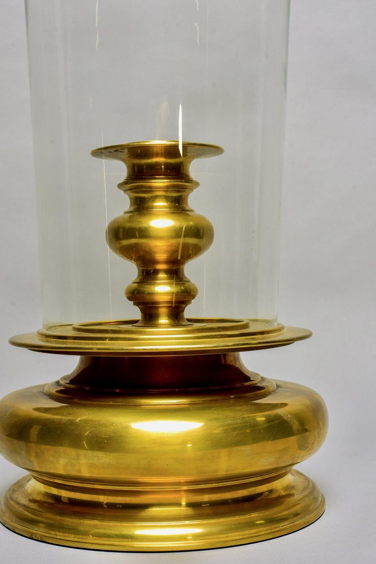 Extra Large Vintage Chapman Brass Hurricane Style Candleholder at 1stDibs