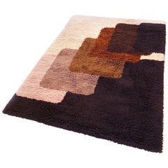 Très grand tapis vintage coloré à poils hauts Desso:: Pays-Bas:: 1970