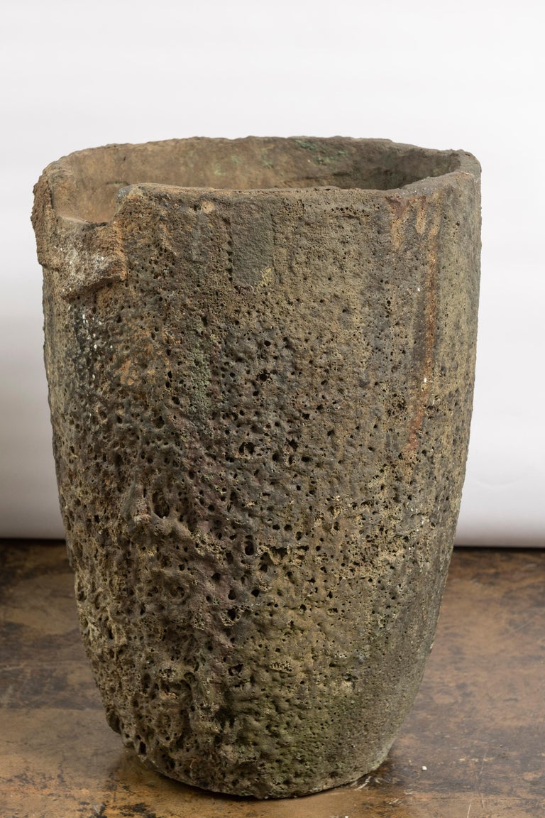 Extra Large Vintage Concrete Planter For Sale at 1stDibs