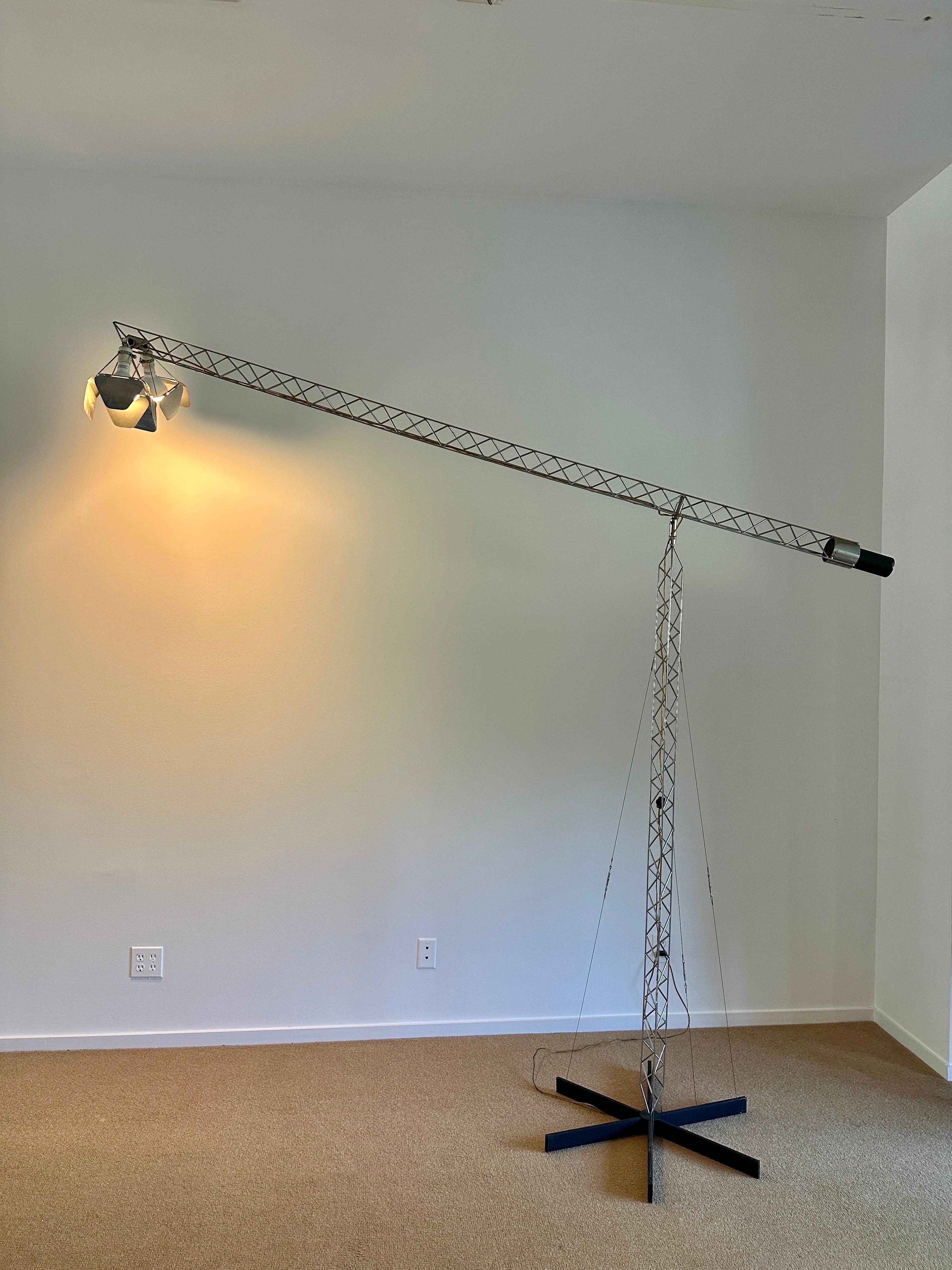 Mid-Century Modern Extra Large Vintage Curtis Jeré Crane Floor Light For Sale