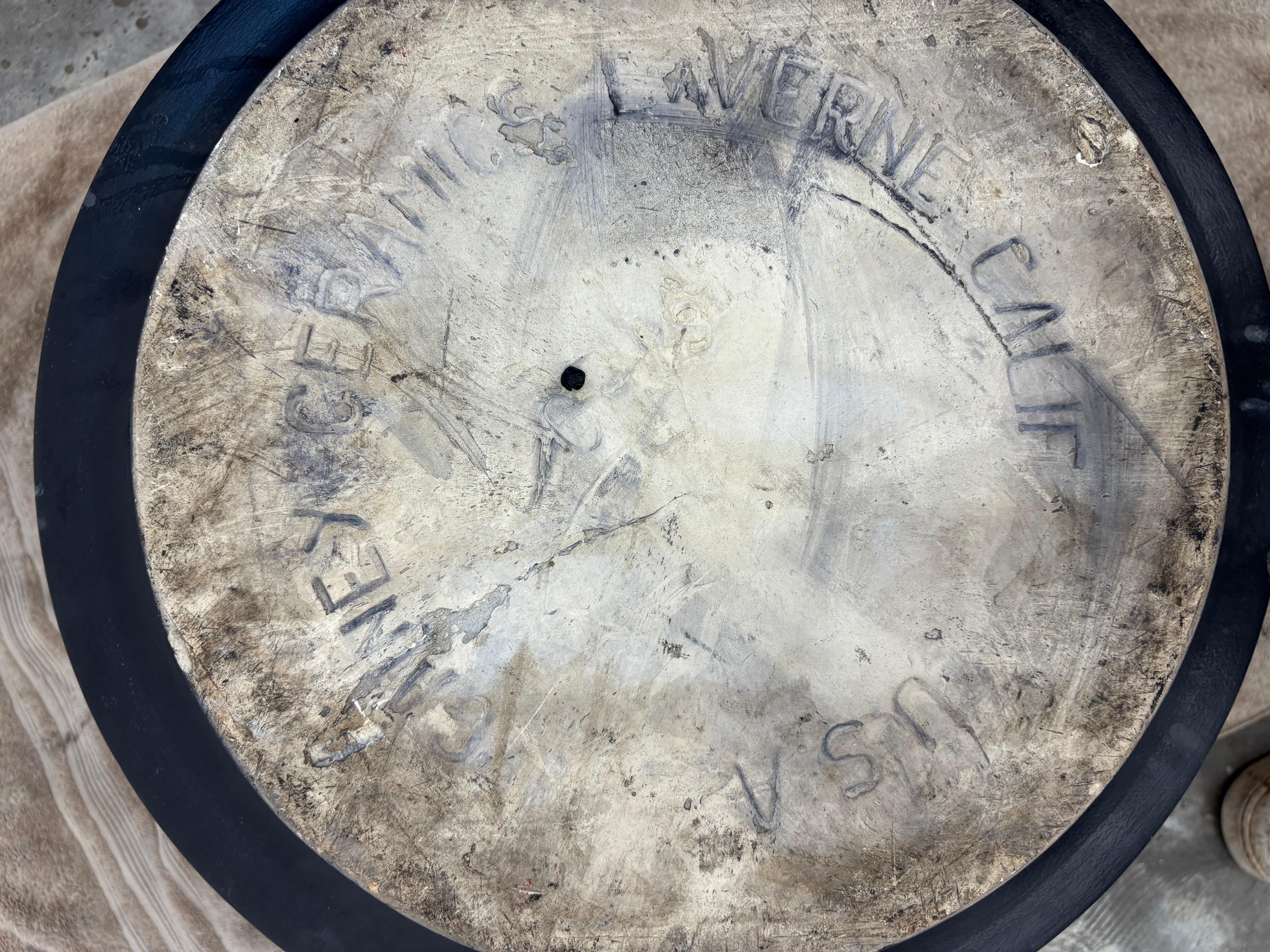 Extra große Vintage Gainey Pflanzgefäße Satin Black Glaze im Zustand „Gut“ im Angebot in Los Angeles, CA