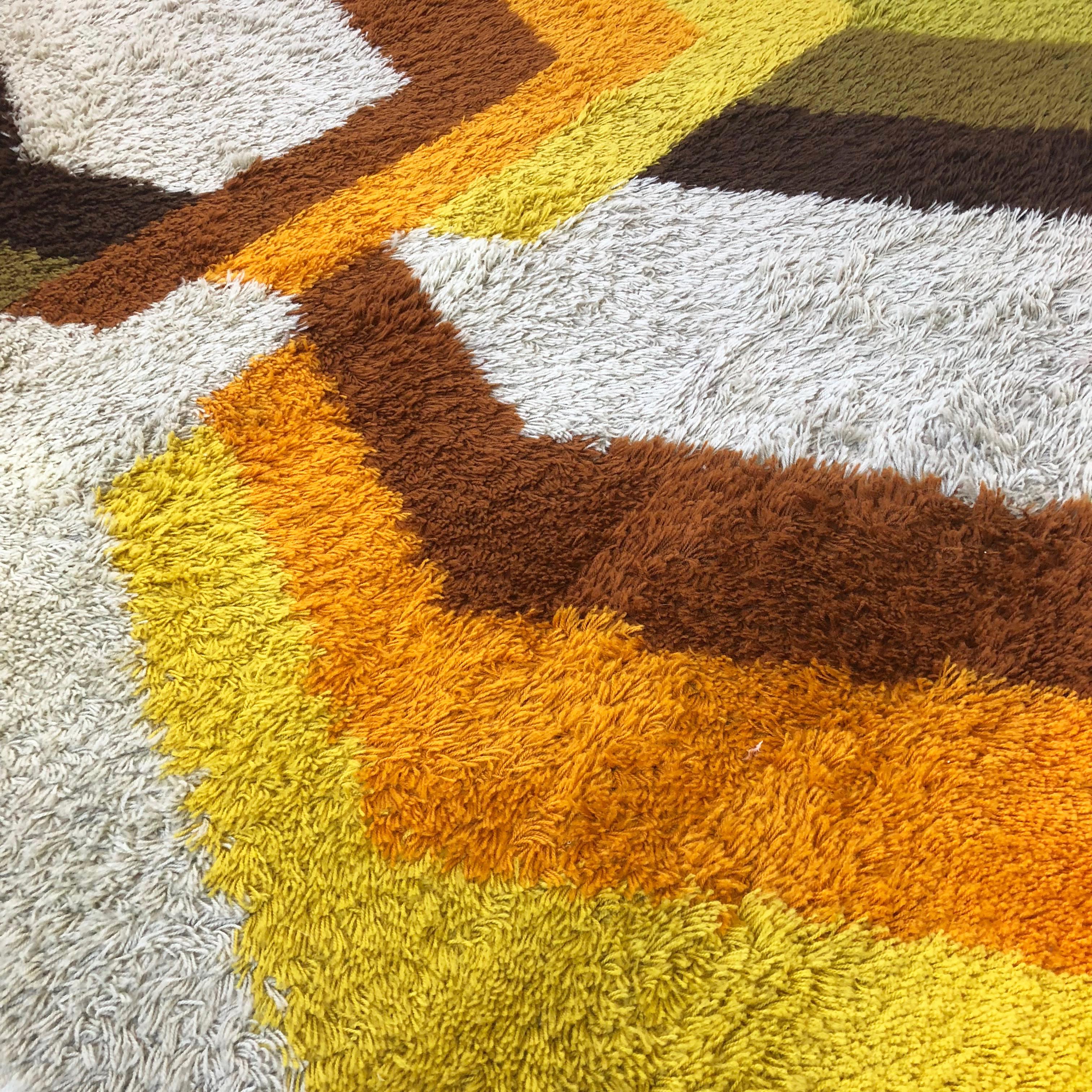 Extra Large Vintage Multi-Color High Pile Rug by Desso, Netherlands, 1970s 5