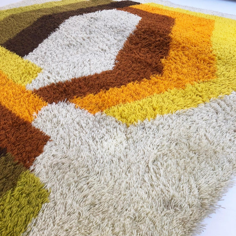 Extra Large Vintage MultiColor High Pile Rug by Desso, Netherlands